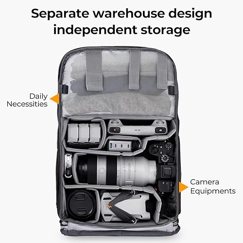 Miniatura 6 de K&F Concept Mochila para cámara de 20L + batería NP-FZ100 y cargador de doble ranura para Sony+ Bolsa de filtro de lente Estuche de filtro de lente