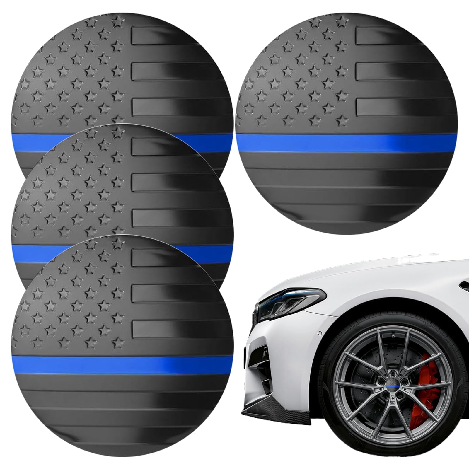 Muiltvoe Wheel Center Cover Decal – 5.6cm Aluminium Alloy, Rim Sticker, Car Emblem | Perfect For SUV Truck Minivan Automotive Hub Cap Decoration Patriotic Vehicle Exterior Accessories