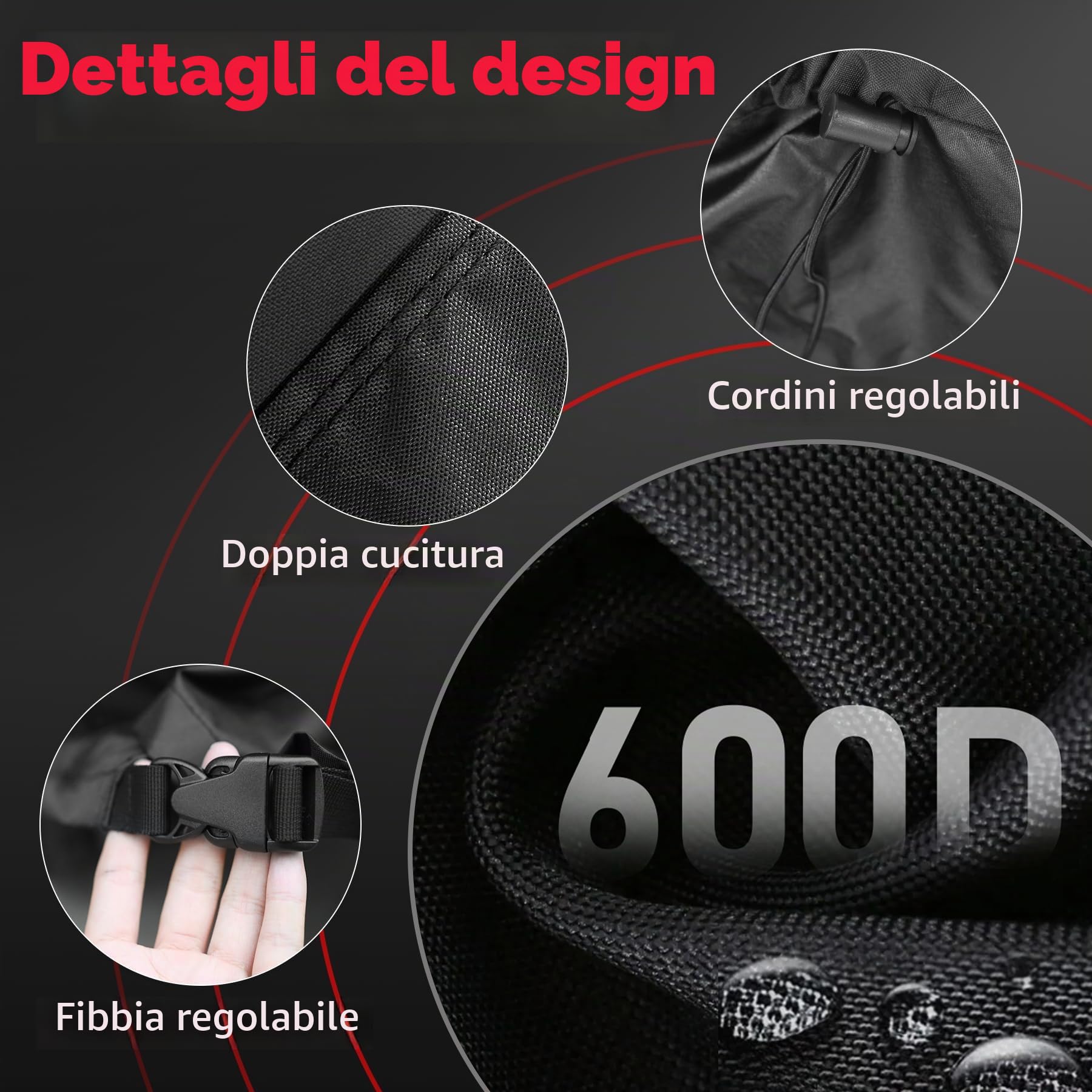 Zettum Copertura per Sedie 2 Pezzi, Copertura Sedie Esterno Impilabili in PU Oxford 600D, Impermeabile e Anti-Inverno, Protettiva per Mobili da Giardino (71x91x80/120 CM)