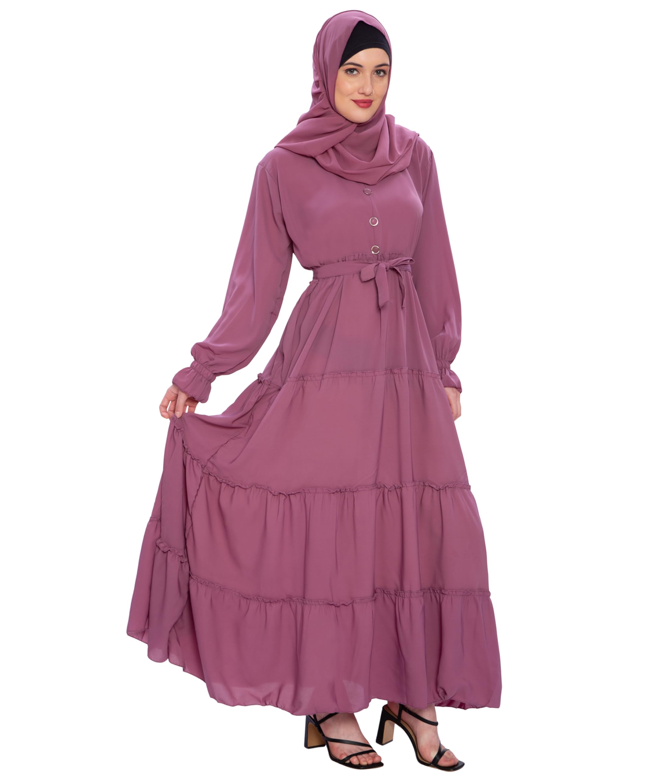 Firdous Fabric Chun Work Burqa Suitable fot 60kg Body Weight.-picture-19