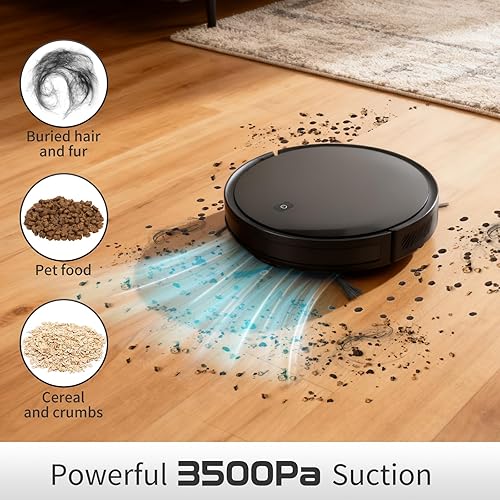 Miniatura 2 de Livvi Robot aspirador y trapeador combinado, 5000pa 2 en 1 robot de aspiradora con WiFiAppvoz, 120 minutos de tiempo de funcionamiento, súper