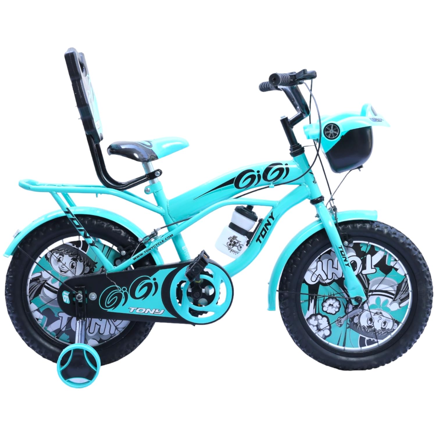 RAW Bicycles Sports Gigi with Training Wheels 16T BMX Bicycle Cycle for Kids 5-8 Years | Sea Green Black | Tubeless Tyres | Easy Assembly | Heavy Steel Frame (B0BTQ67MZN) Amazon Price History, Amazon Price Tracker