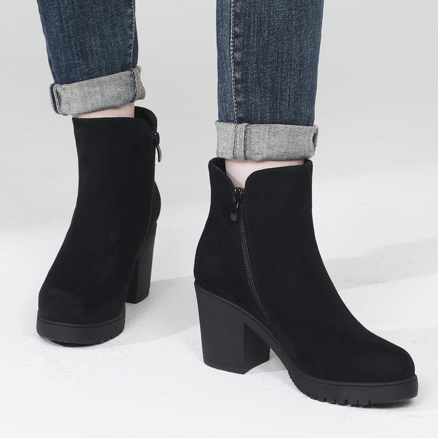 TYNDALL Women's Low Heel Platform Chunky Heel Ankle Boots Booties for Women - Image 7