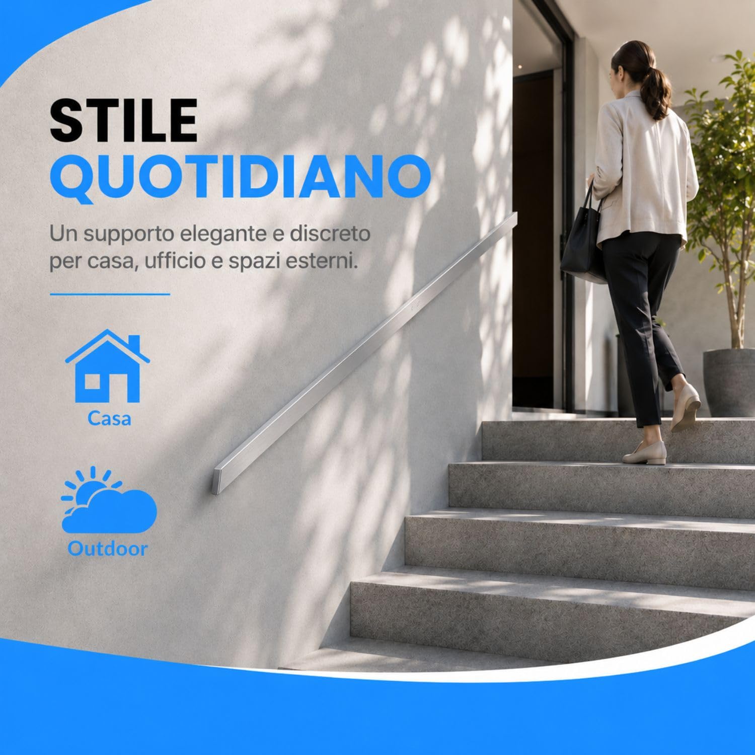 INOXLM Corrimano Rettangolare 40x20 mm in Acciaio Inox AISI 304 Con Finitura Satinata | Made in Italy | Fai Da Te | Ideale per Uso Interno ed Esterno (2200 mm)