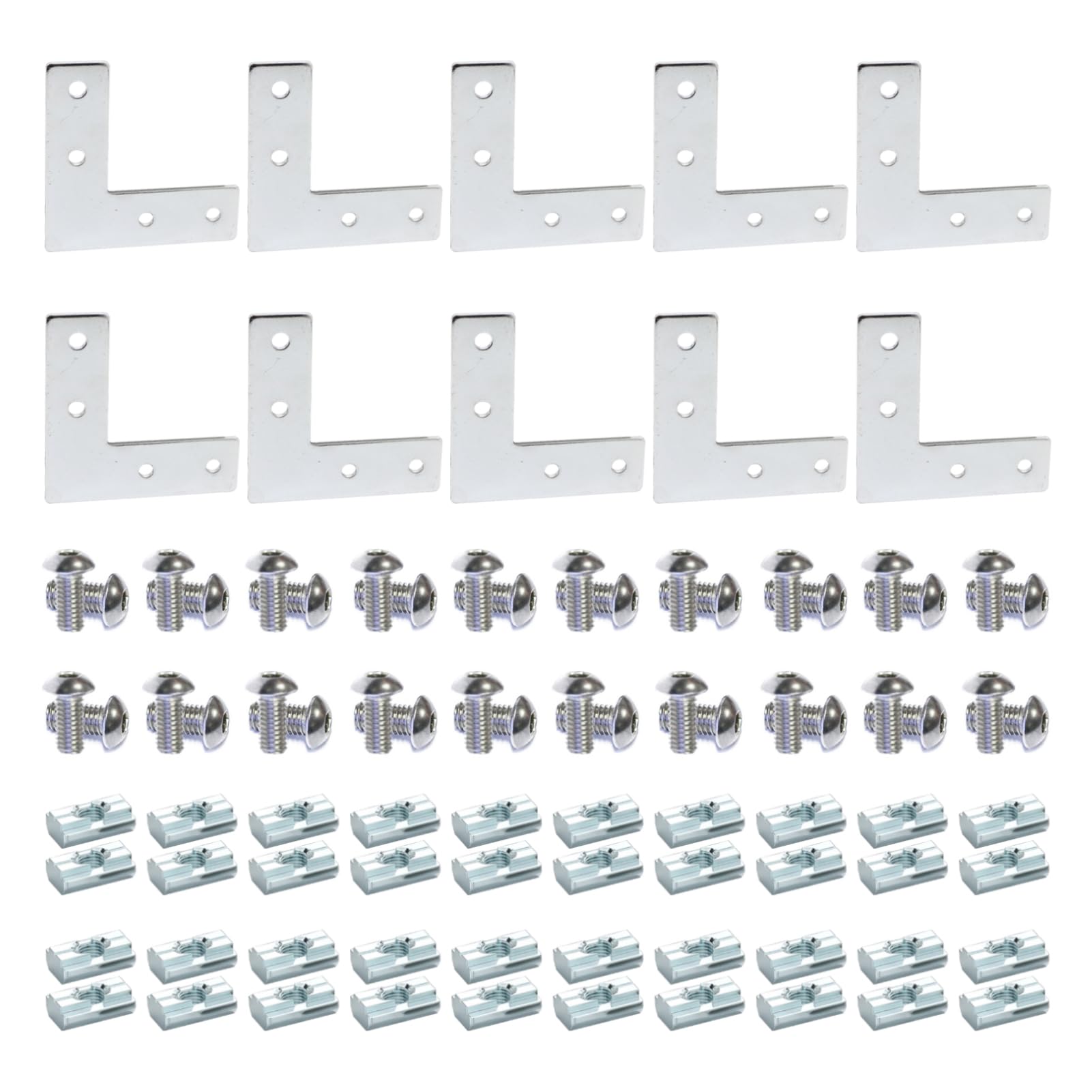 BLCCLOY 10 Set 25, 10 Series Aluminum Extrusion L Corner Bracket 90Deg Right Angle Connector for 1010 Series T Slot Extruded Profile 1" x 1" 1 inch