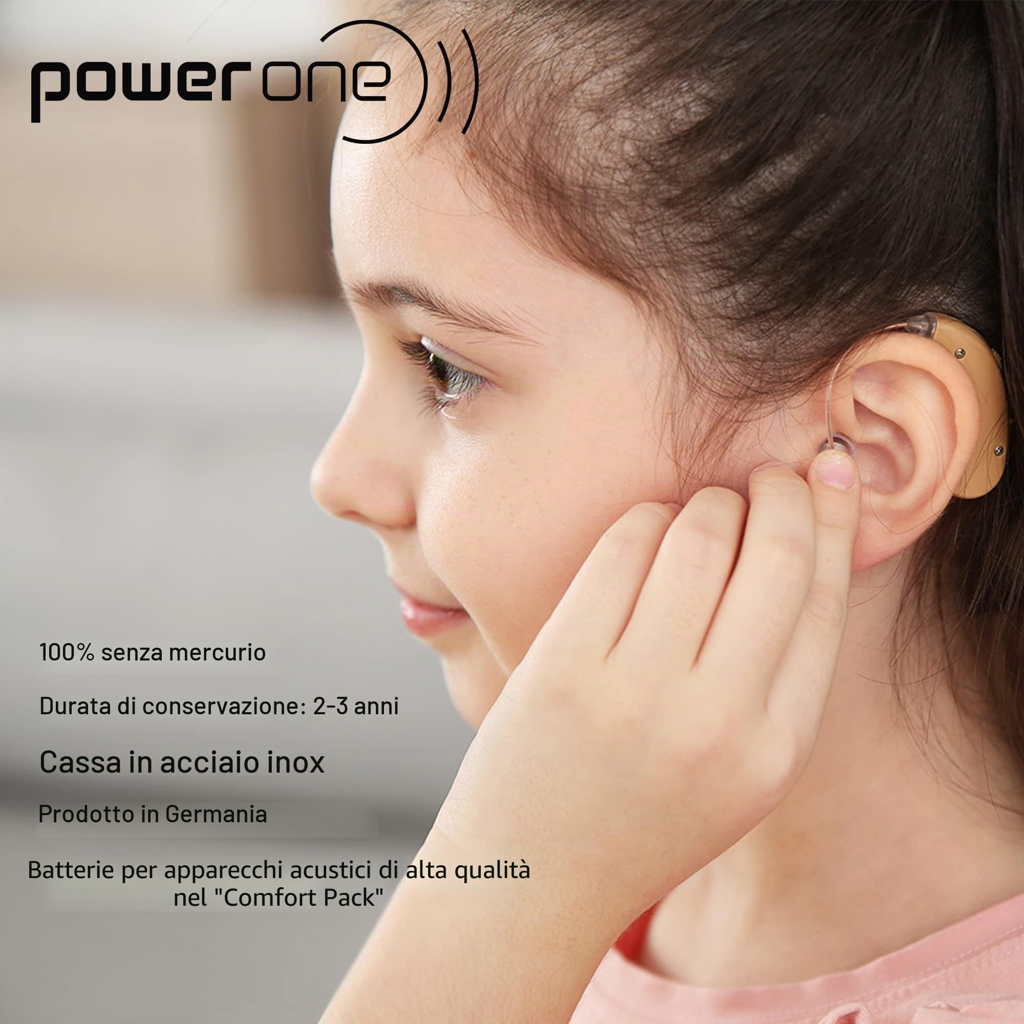 Power One - Batterie per impianti cocleari (120 batterie)