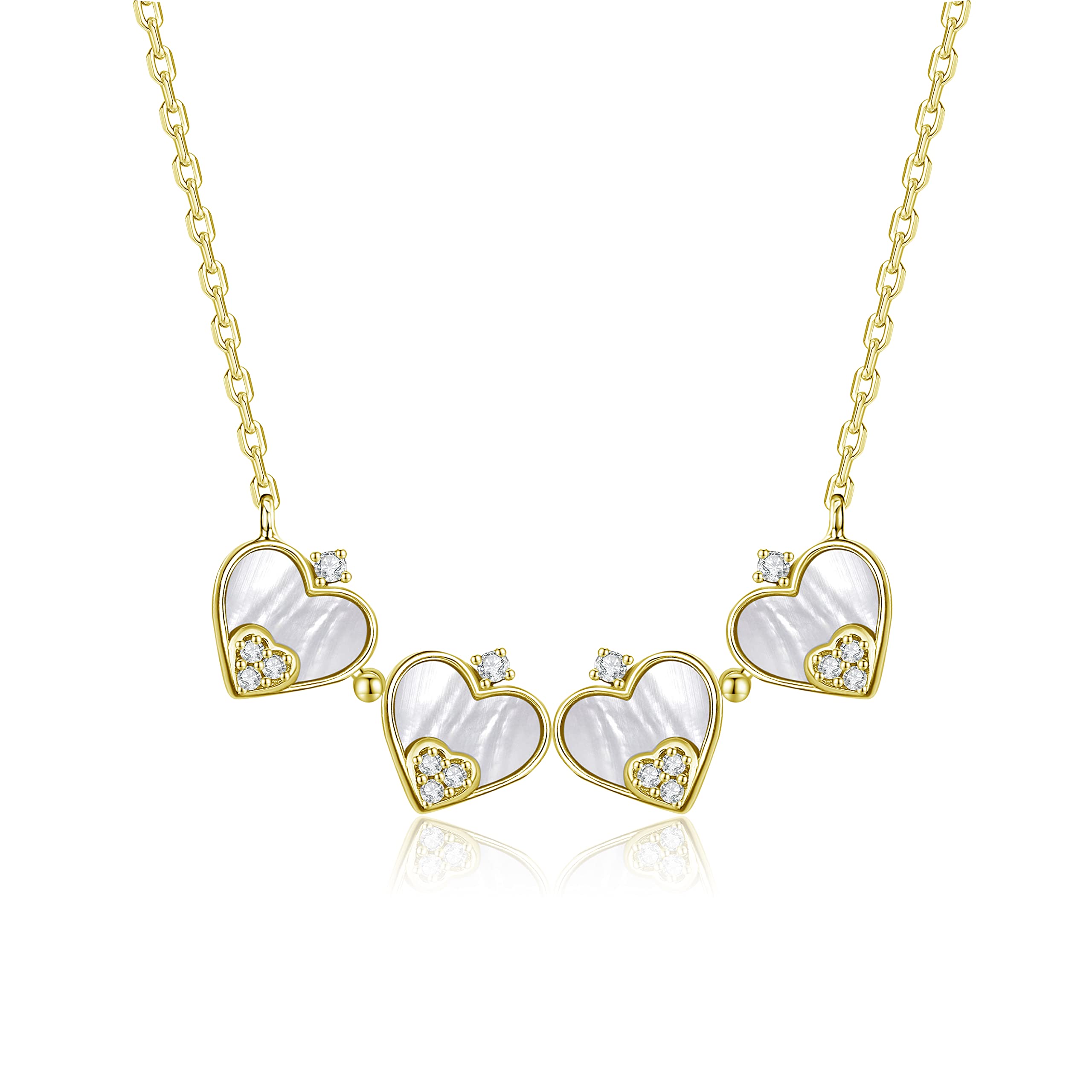 Naszyjnik damski Clover Heart Pendant 925 Sterling Silver Biżuteria damska Oryginalne pomysły na prezent dla niej, Dzień Matki Urodziny Rocznica Boże Narodzenie Pomysł na prezent Walentynki