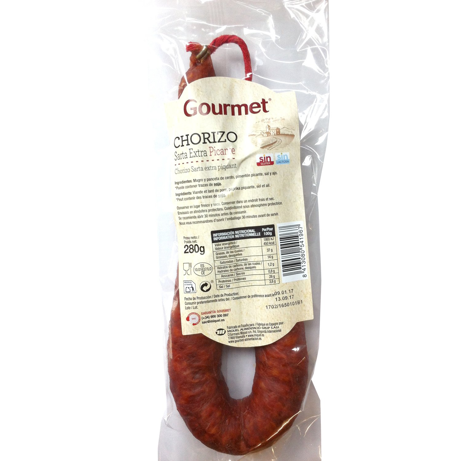 Chorizo picante - Scharfe, spanische Paprikawurst 280 gr