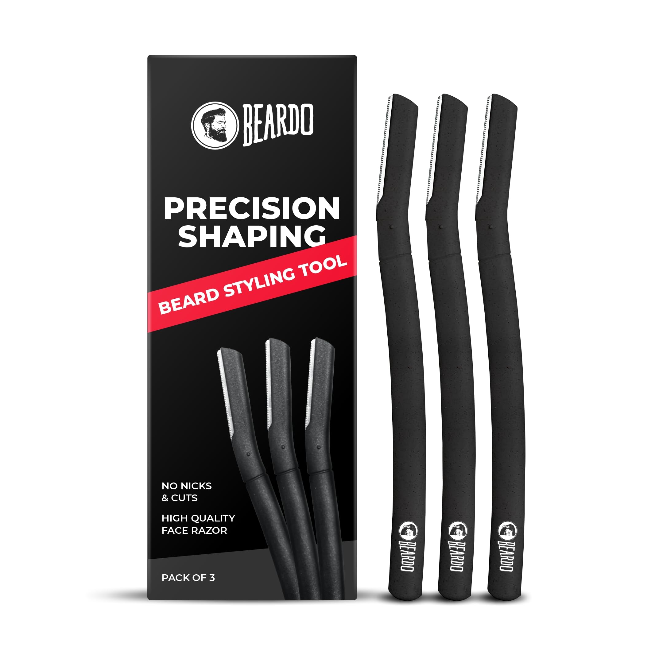 Beardo Beard Styling Tool for Men | Pack of 3 | Beard Styling Razor for Men | Reusable Razor | Sharp, Safe & Precise Shaping Tool | Body Grooming | Be...