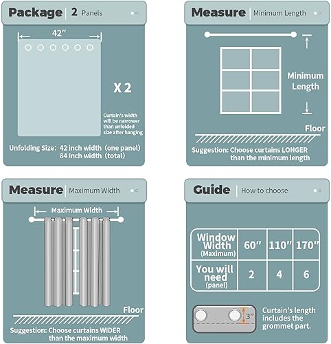 Miniatura 6 de BGment Cortinas 100% opacas con textura de lino para dormitorio, ojales de doble capa, aislamiento térmico, cortinas de oscurecimiento de habitación