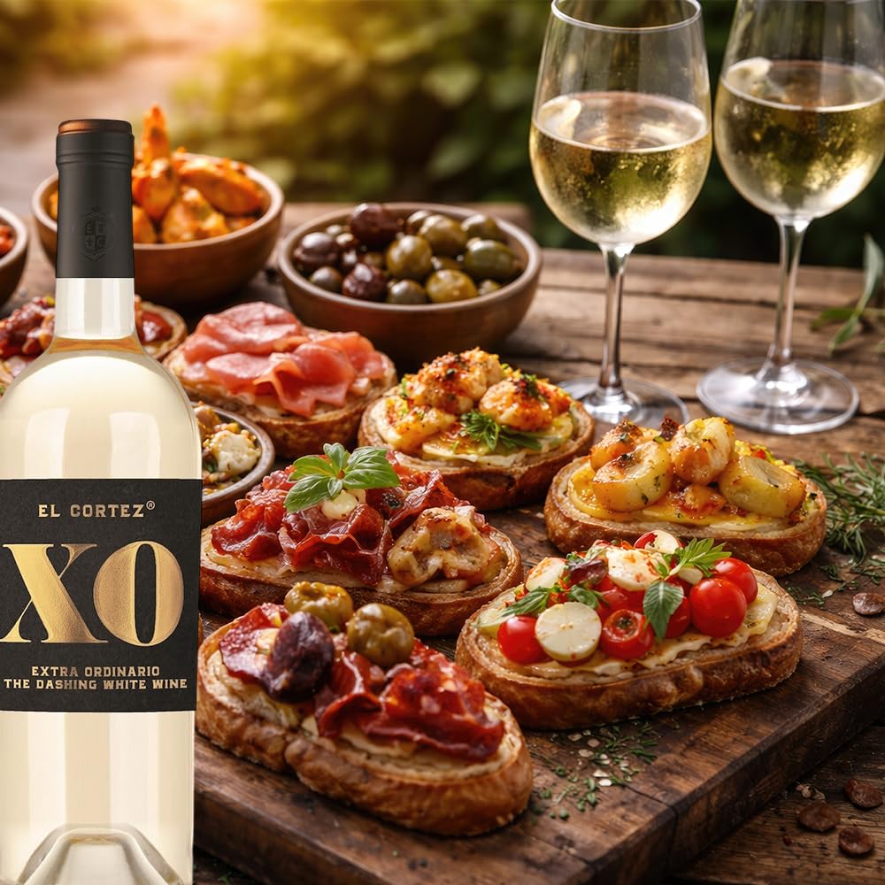 El Cortez XO Blanco, halbtrocken, sortenreines Weinpaket + VINOX Winecards (6x0,75l)