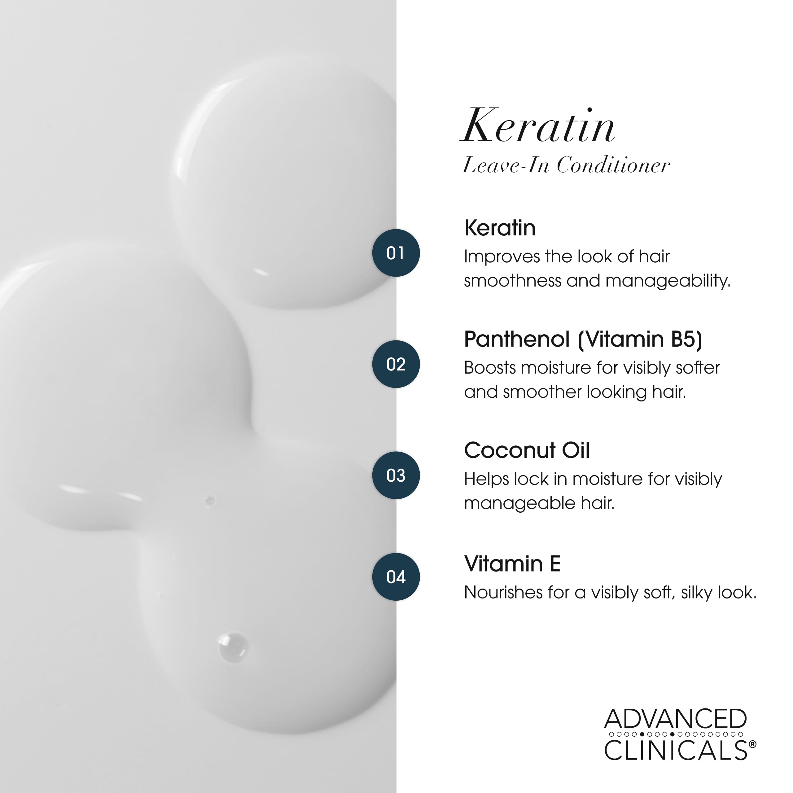 Advanced Clinicals Keratin Smooth and Shine Hair Conditioner Spray 237 ml