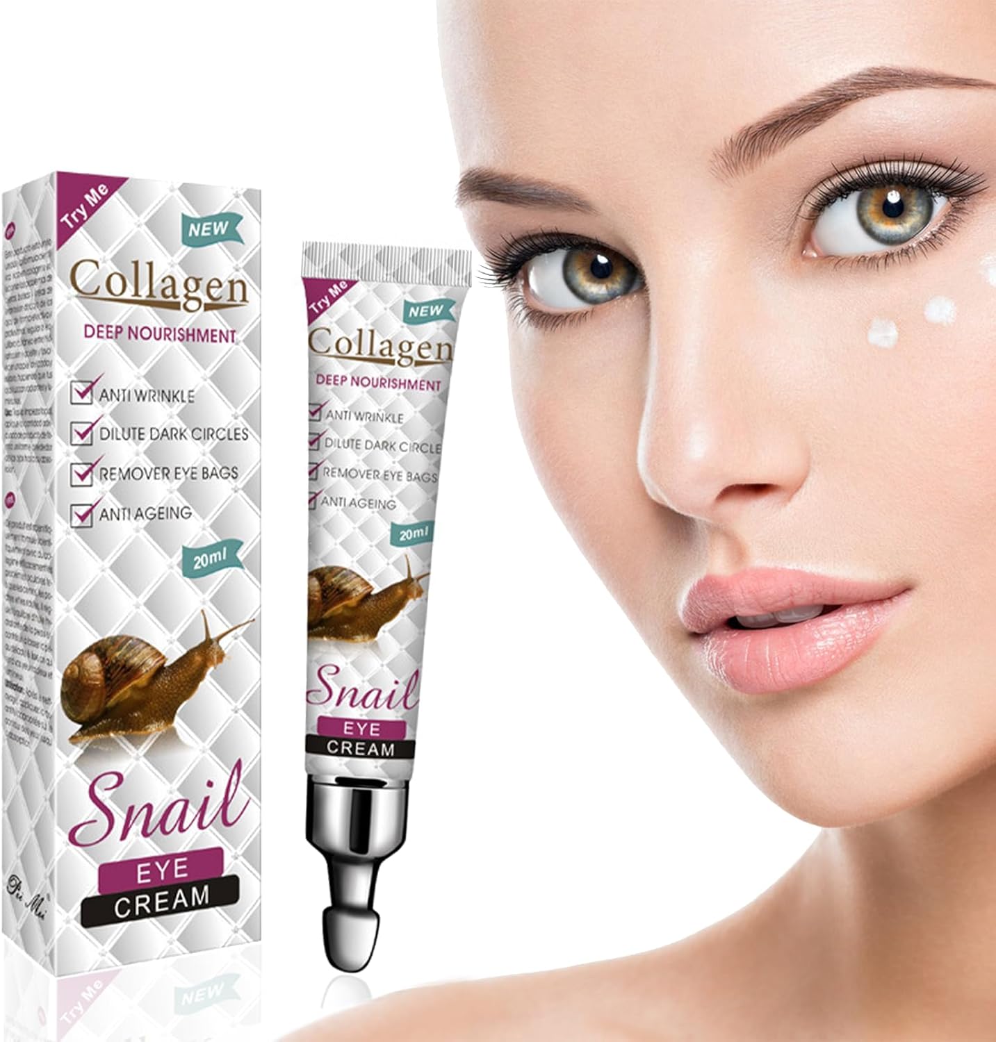 Anti-aging oogcrème, oogcrème, oogcrème 20 ml, slipleden, zwellingen, oogverzorging, tegen rimpels en kringen onder de ogen, hydraterende oogcrème voor mannen en vrouwen