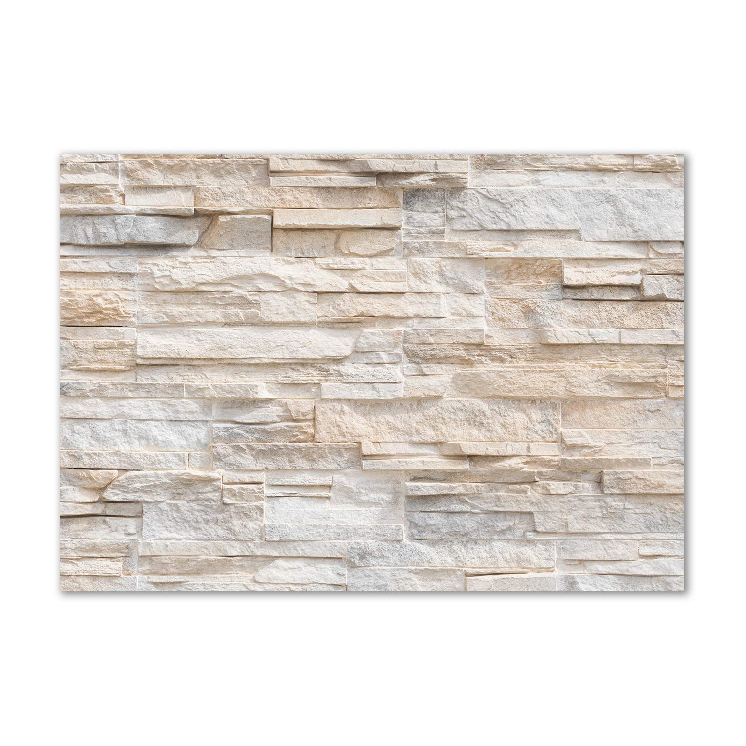 Mural art image sur verre plastique Tulup brique beige pour salon cuisine