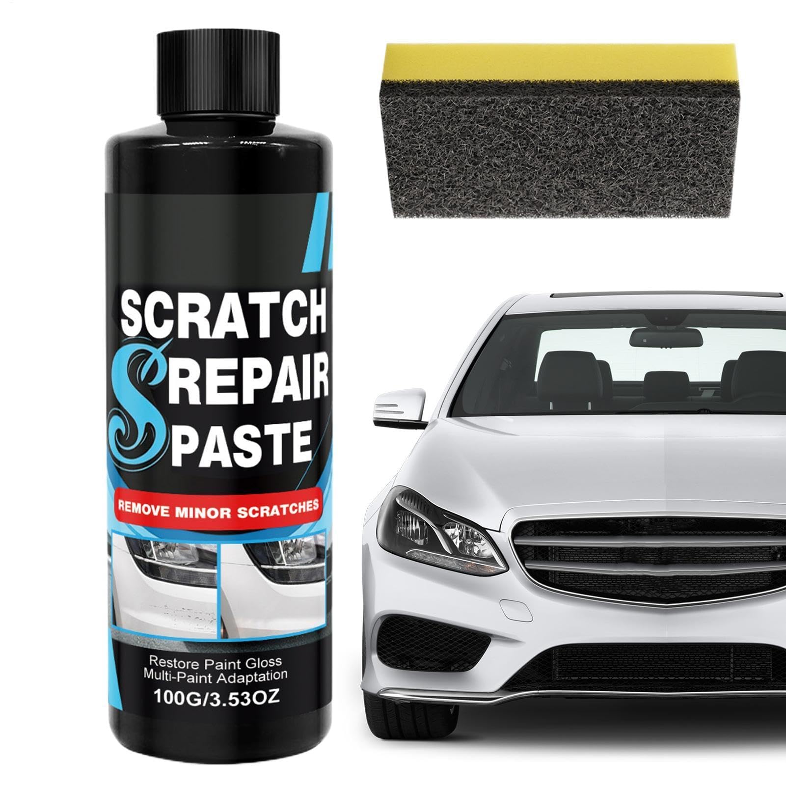 Muiltvoe Car Scratch Repair Kit,120g Shine Restorer Paste | with Sponge Car Scratch Removal | for Automotive Vehicle Exterior Trim Detailing Buffing