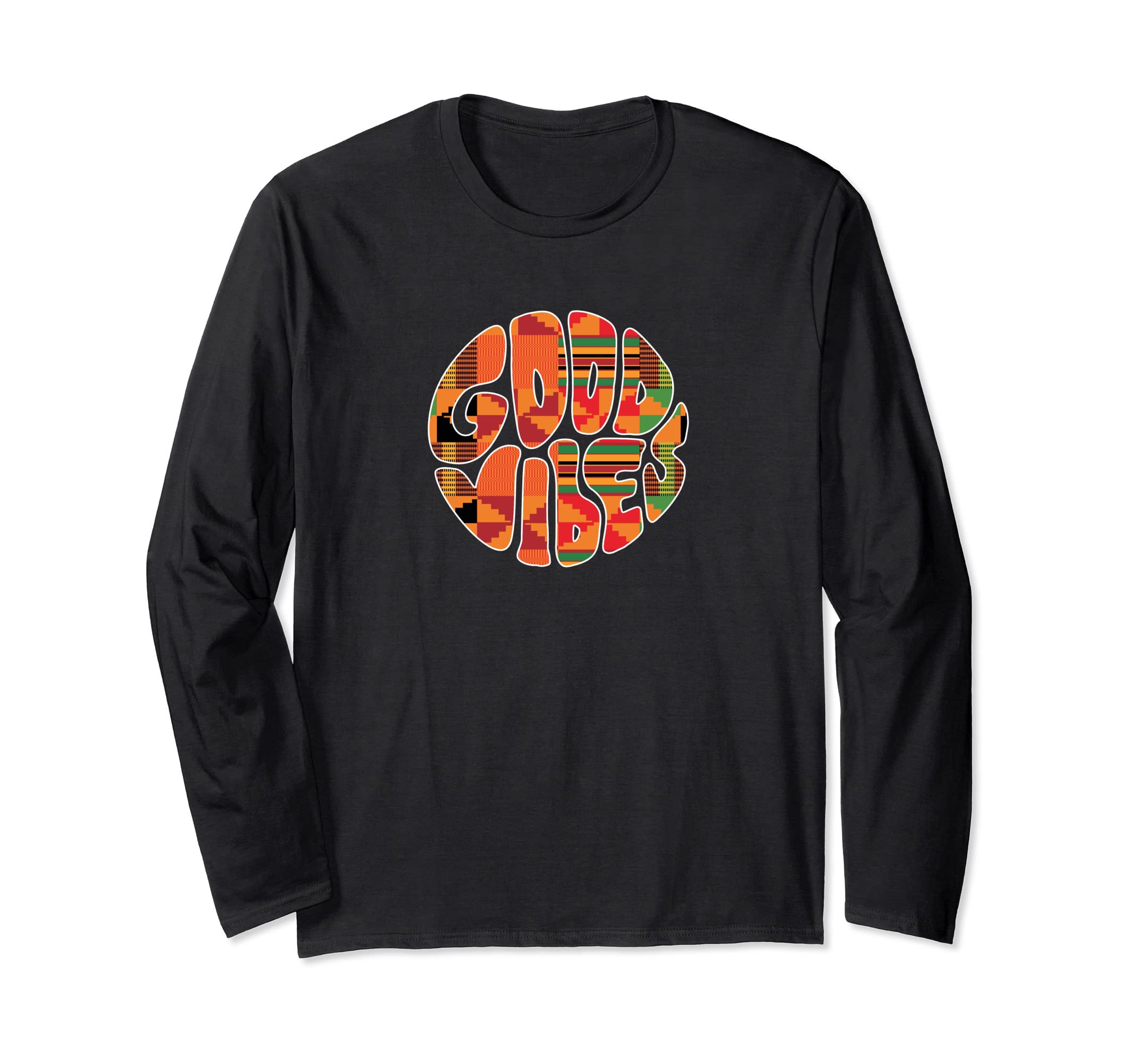 Good African Vibes, Kente Pattern, African Style Long Sleeve T-Shirt