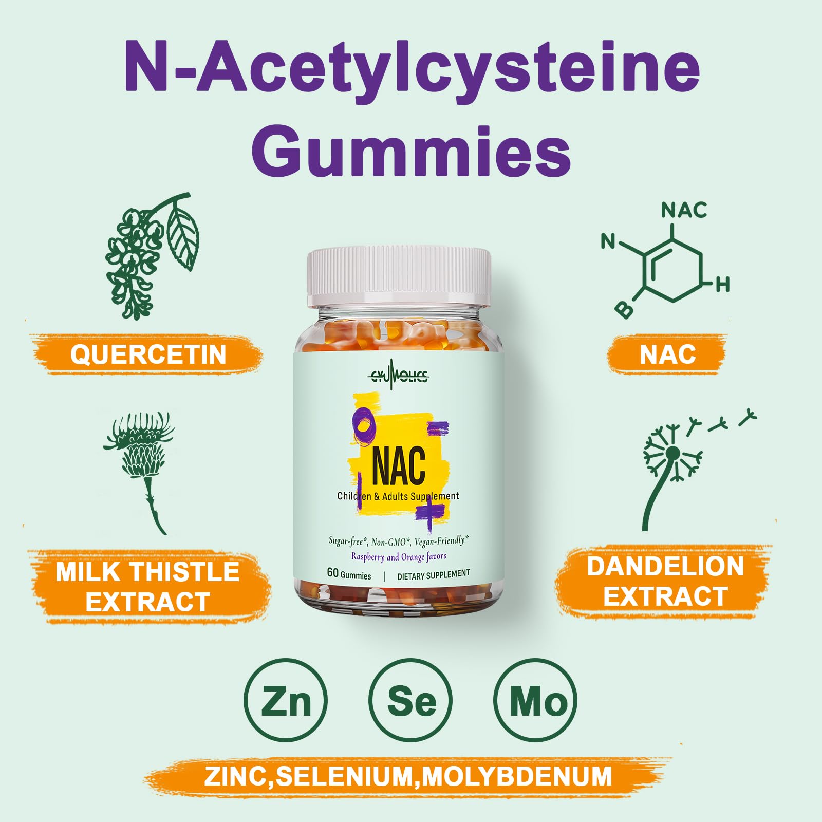 Nac Supplement 1000mg for Adults 500mg for Kids, 60 Gummies — Amazon image 2