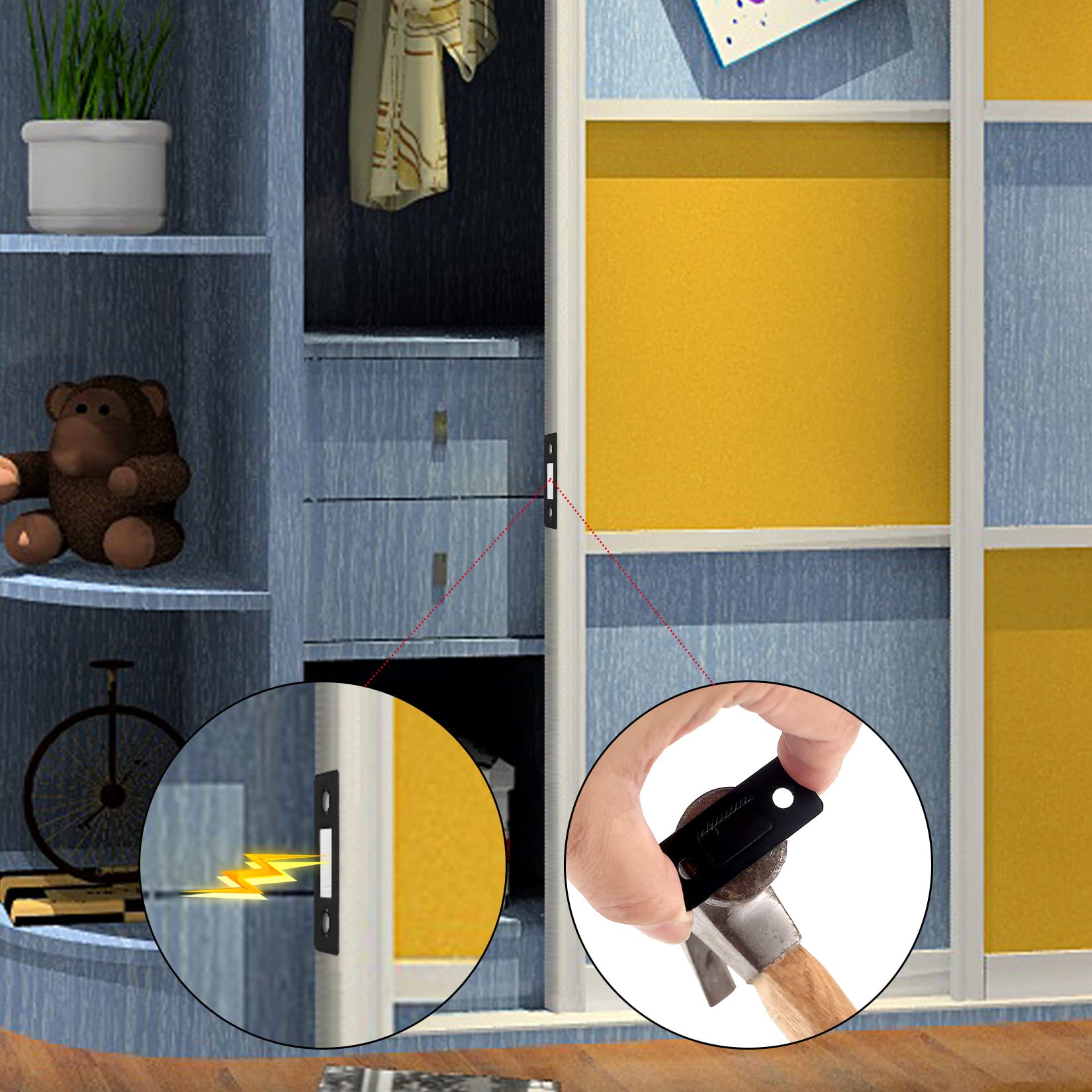 Chiusure Magnetiche Per Ante 8 Pz | Calamite Porta Ultra Sottili | Per Mobili Cucina E Armadi | Kit Completo - Foto 10