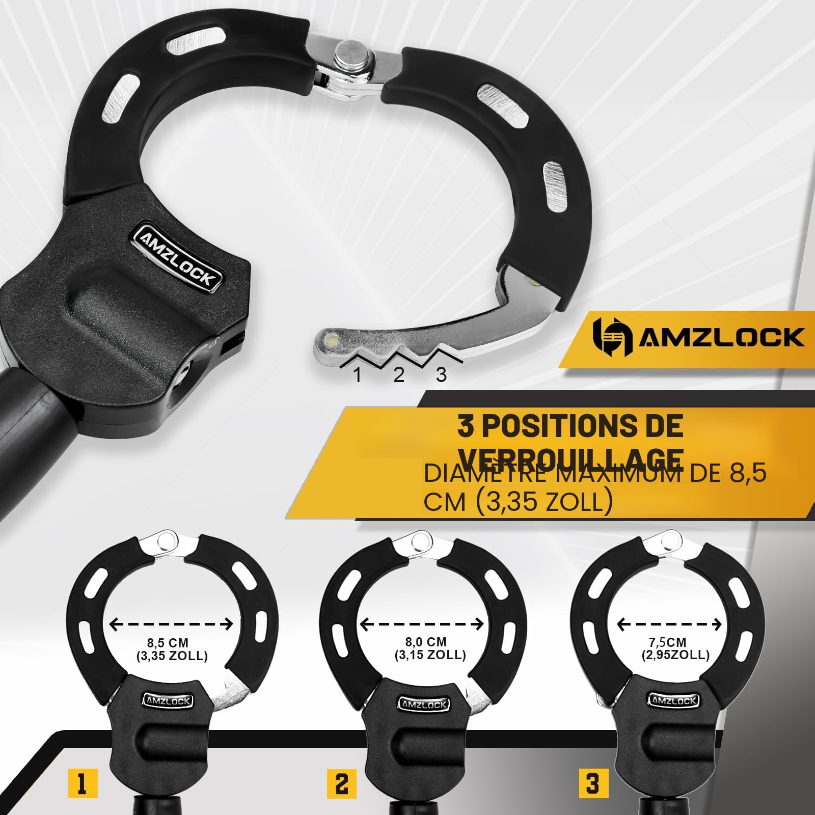 Antivol Trotinette Electrique, Cadenas Antivol Trottinette Hautement Sécurisé, Menotte Antivol avec Chaîne Robuste de 8MM, Cadenas Velo avec Clé et Sac Étanche
