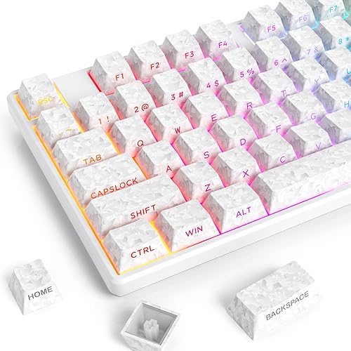 Miniatura 10 de Fogruaden Juego de teclas transparentes de 61 teclas, color negro, perfil OSA, material de policarbonato transparente, solo compatible con teclado