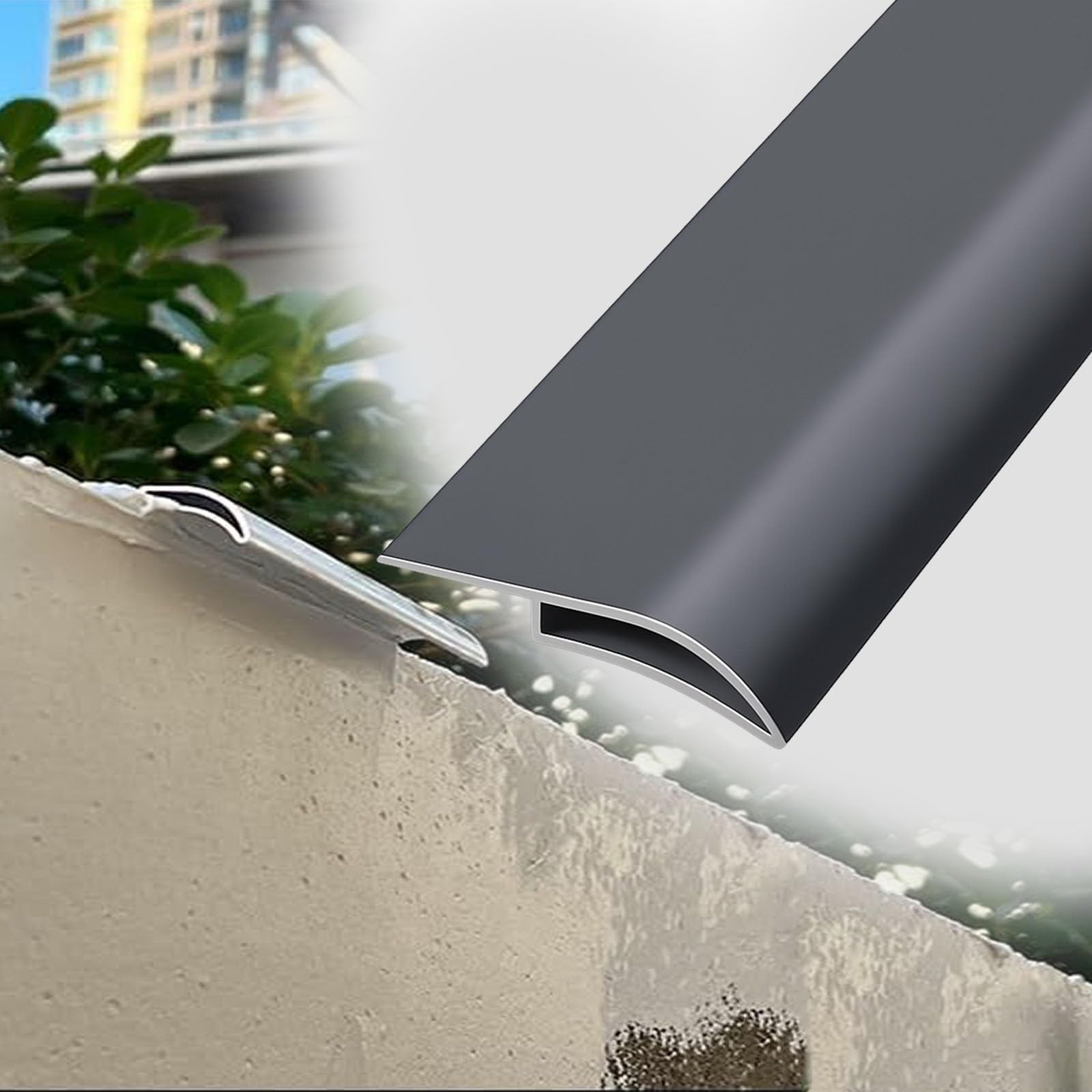 vierteaguas muro exterior Deflector de techo de arco de pico de águila white, gris y negro para cerca, tira de borde de alero de 5 y 10 piezas(Gray 5 PCS,W 40 MM L 150 CM)