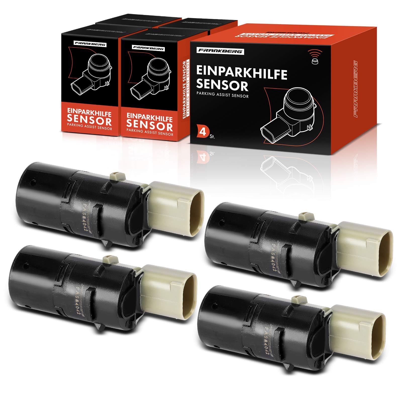 Frankberg 4x Sensor de aparcamiento PDC Delantero Trasera 3-Polos Compatible con X3 E83 Serie 5 Touring E61 Serie 5 E60 Serie 5 E39 Serie 5 Touring E39 Replace# 66216911838