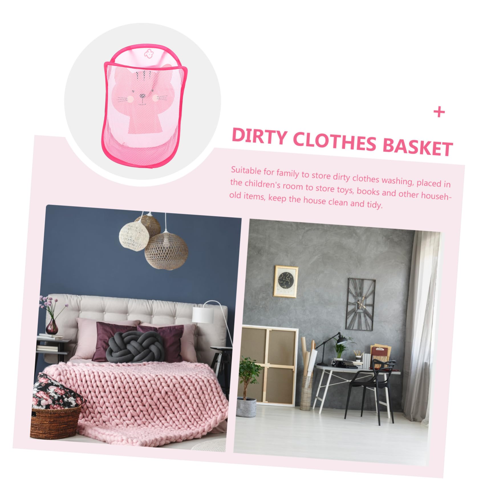 Panier de rangement pour vêtements sales, panier à linge en plastique avec couvercle, panier à linge réutilisable pour salle de bain, panier à linge en plastique