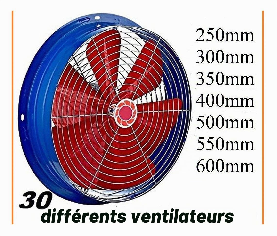 Uzman-Versand 500mm Ventilateur Mural,Fenetre Extracteurs d'air Industriel VENTILATEURs Aspiration Extracteur Helicoide Ventilation