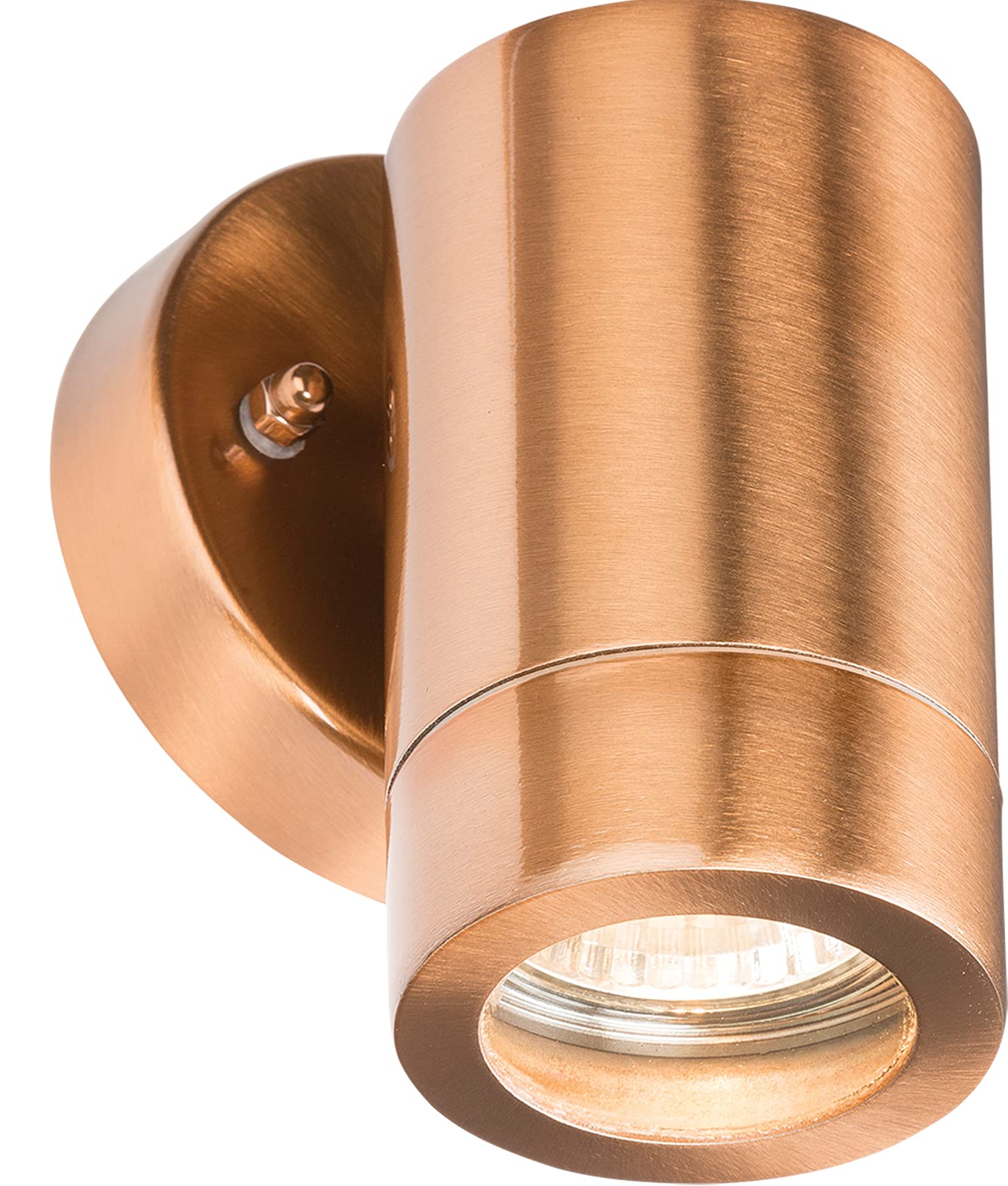 Knightsbridge Outdoor GU10 Fixed Wall Light in Copper