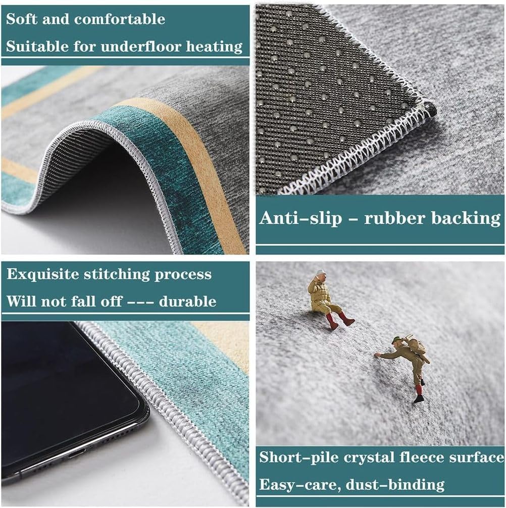 Tappeto Passatoia Antiscivolo Tappeto Corridore Lungo Nero, Bianco Lavabile in Lavatrice Tappeti Runner Passatoia per Soggiorno Camera da Letto Entrata Bagno，100 x 150 cm,Geometrici Moderni