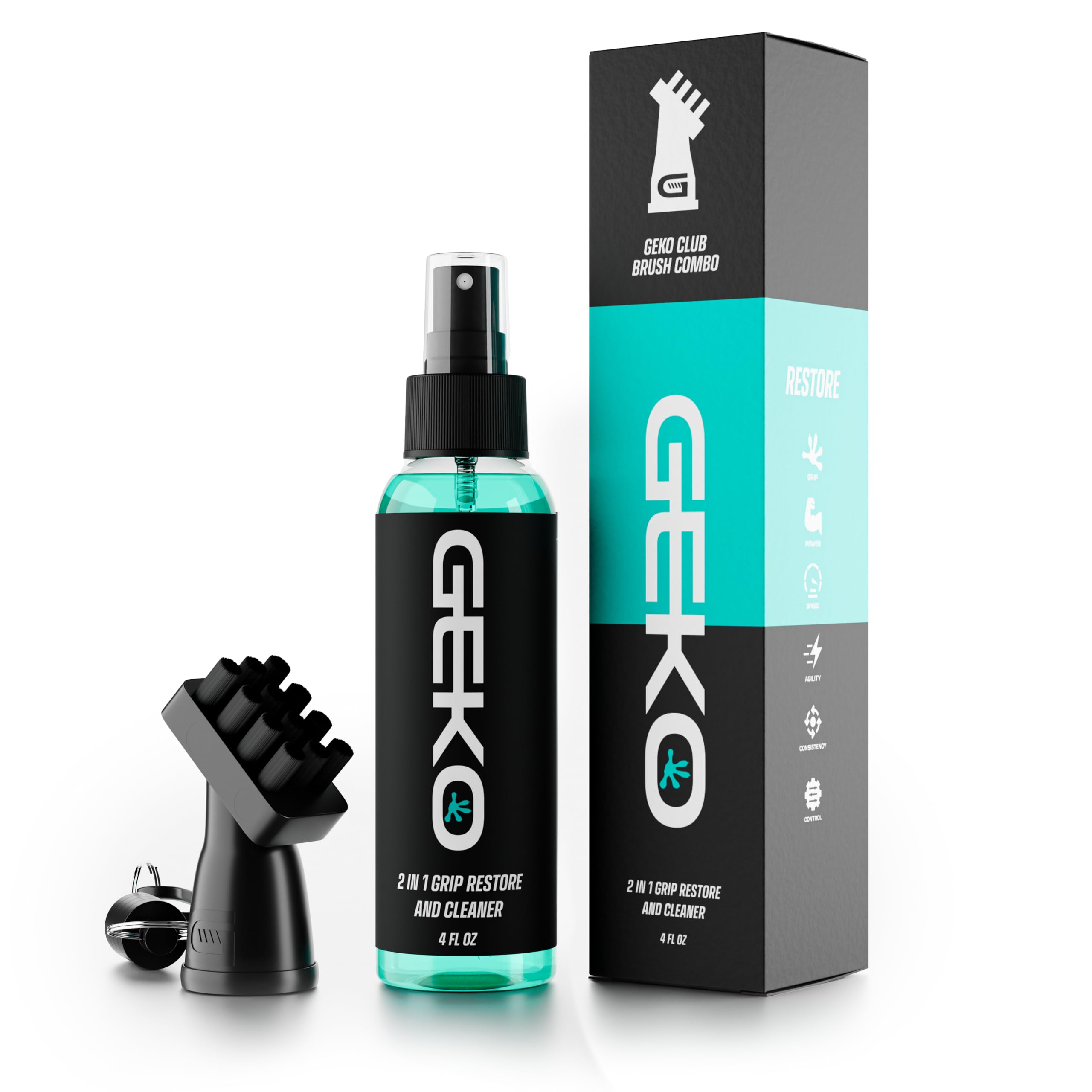 Geko Golf Club Brush and Cleaner System with Magnetic Attachment Golf Club Cleaning Brush for Grooves Grips Irons