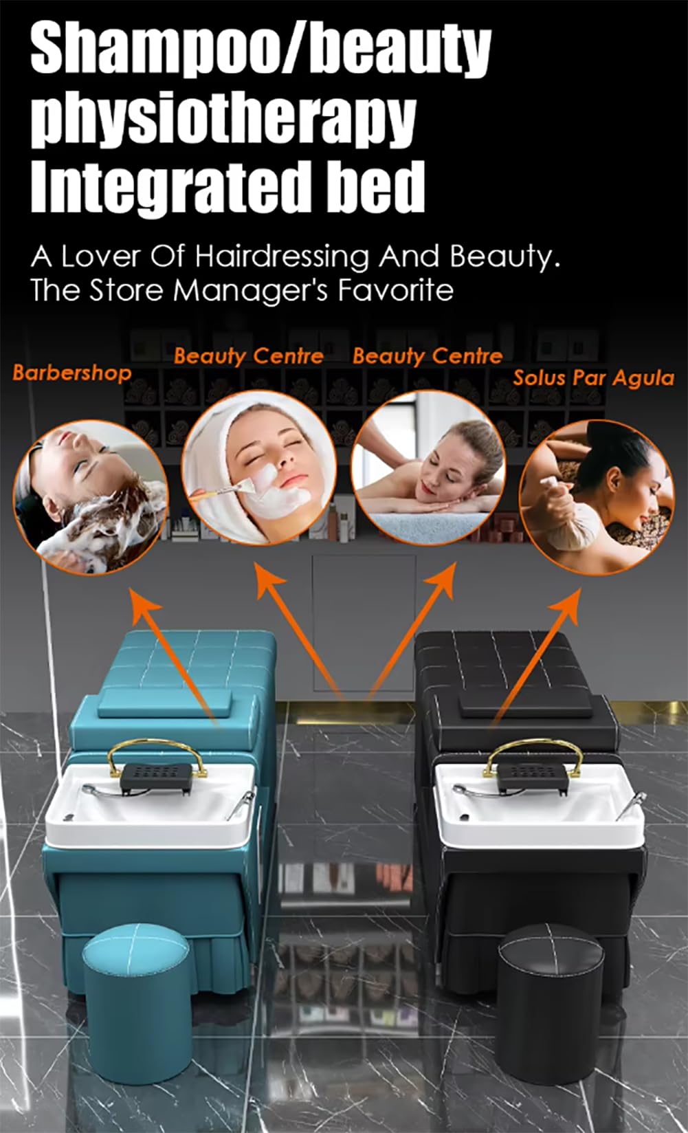 Camilla De Lavado Profesional, Silla De Peluquería, Camilla De Hidromasaje para Salones De Belleza Y Barberías.