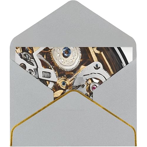 Cool Steampunk Gears Printed Greeting Card Christmas, Thanksgiving, Birthday & Thank You Cards With Matching Envelopes