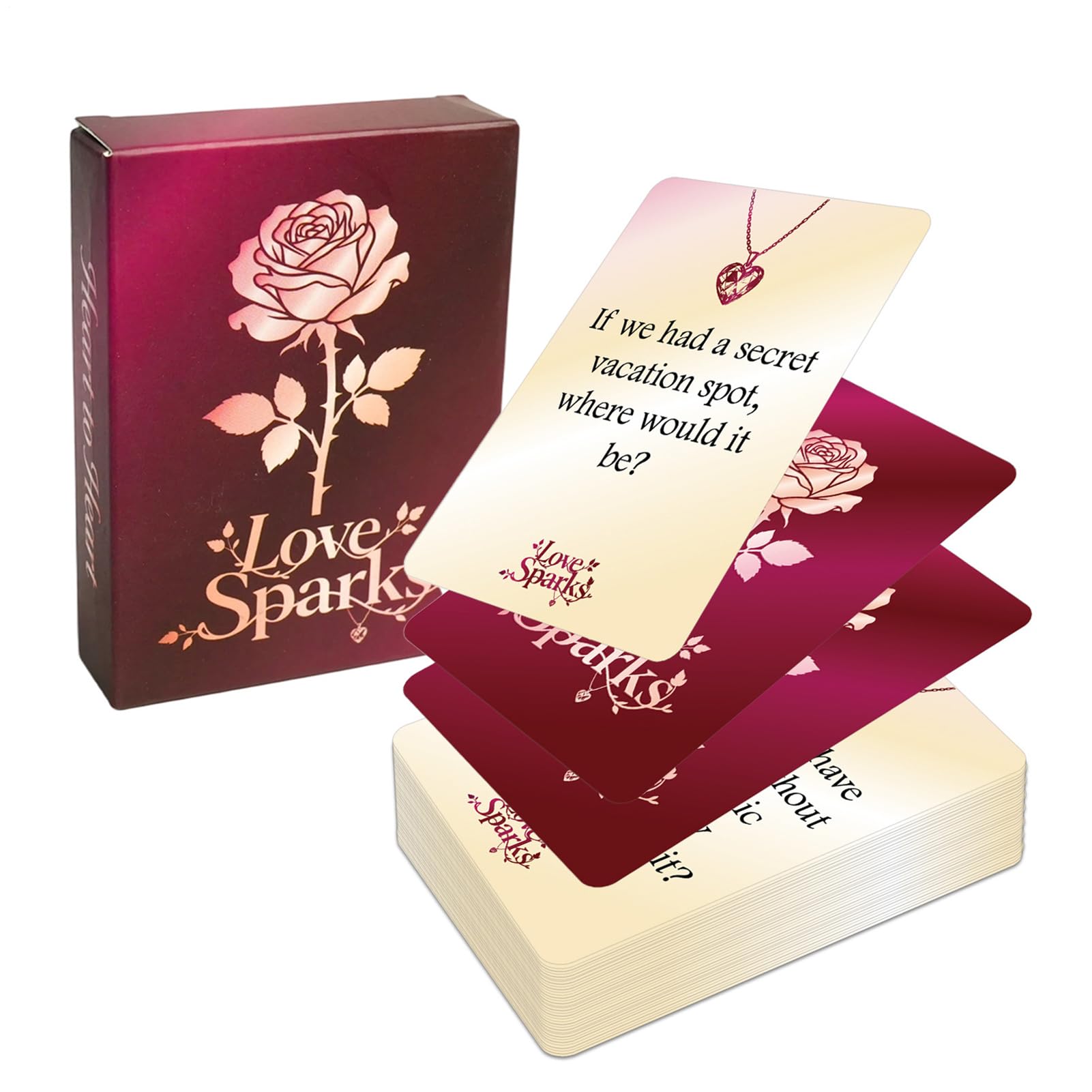 Card Game - Couples Conversation Card | 50-Sheet Relationship Deck,Romantic Interactive Intimate Ideas For Date Night, Honeymoon, Newlyweds, Husbands, Wives, Boyfriends, Girlfriends