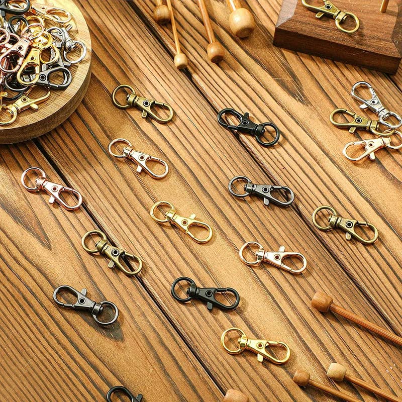 Image of DIY Crafts 3 Pcs Slide Buckles, Antique Bronze, Keyrings & Keychains Round Swivel Snap Hooks Key Rings Chain Jump Rings Mini Screw Metal For Lanya (3 Pcs Slide Buckles, Antique Bronze)