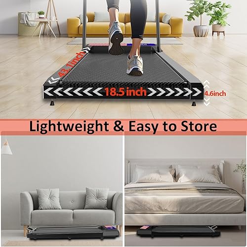 Miniatura 4 de Caminar con almohadilla inclinada y barra de mango, mini máquina para caminar 3 en 1, caminadora de bajo ruido de 2.5 HP para el hogar con control