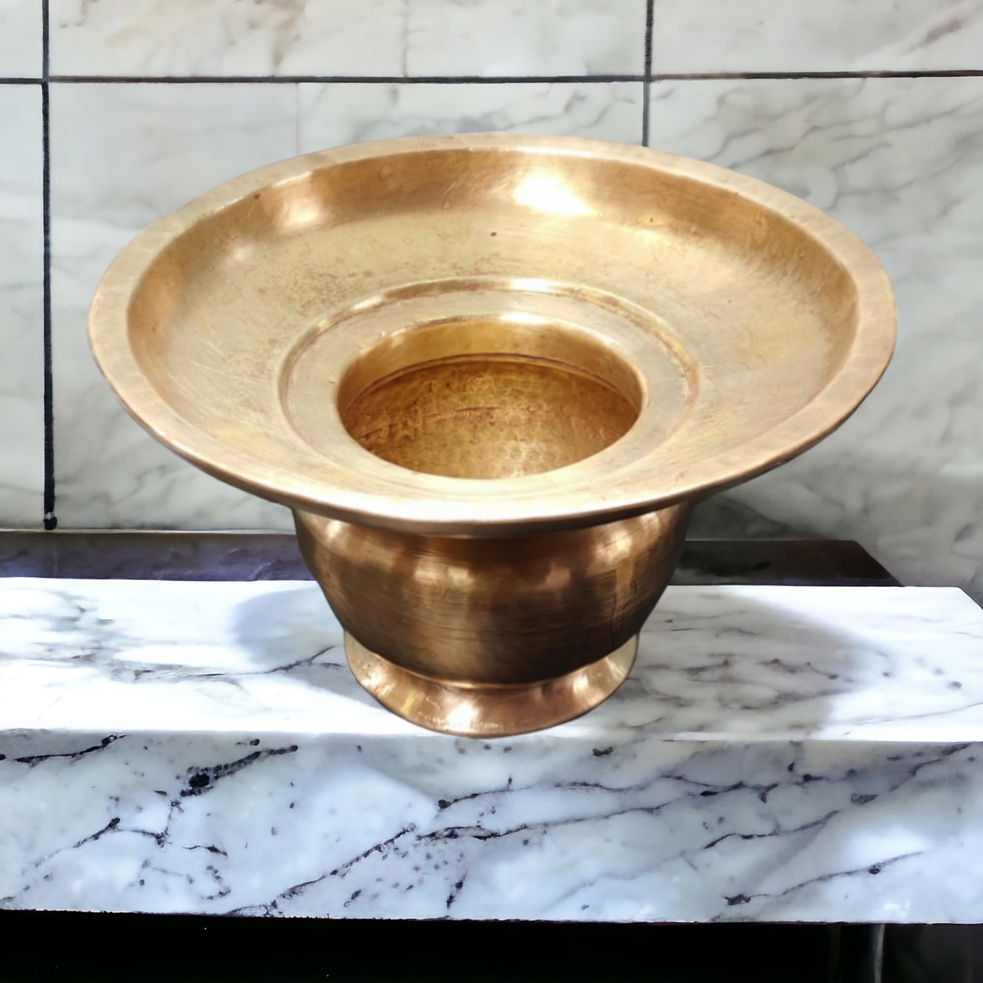 Vintage Pure Brass Traditional Thuk Daan | Peetal Beautiful Design Storage Container | Antique Decorative Collectible Utility Box for Home & Traditional Use - 6.5 x 4.5 Inch-image-40