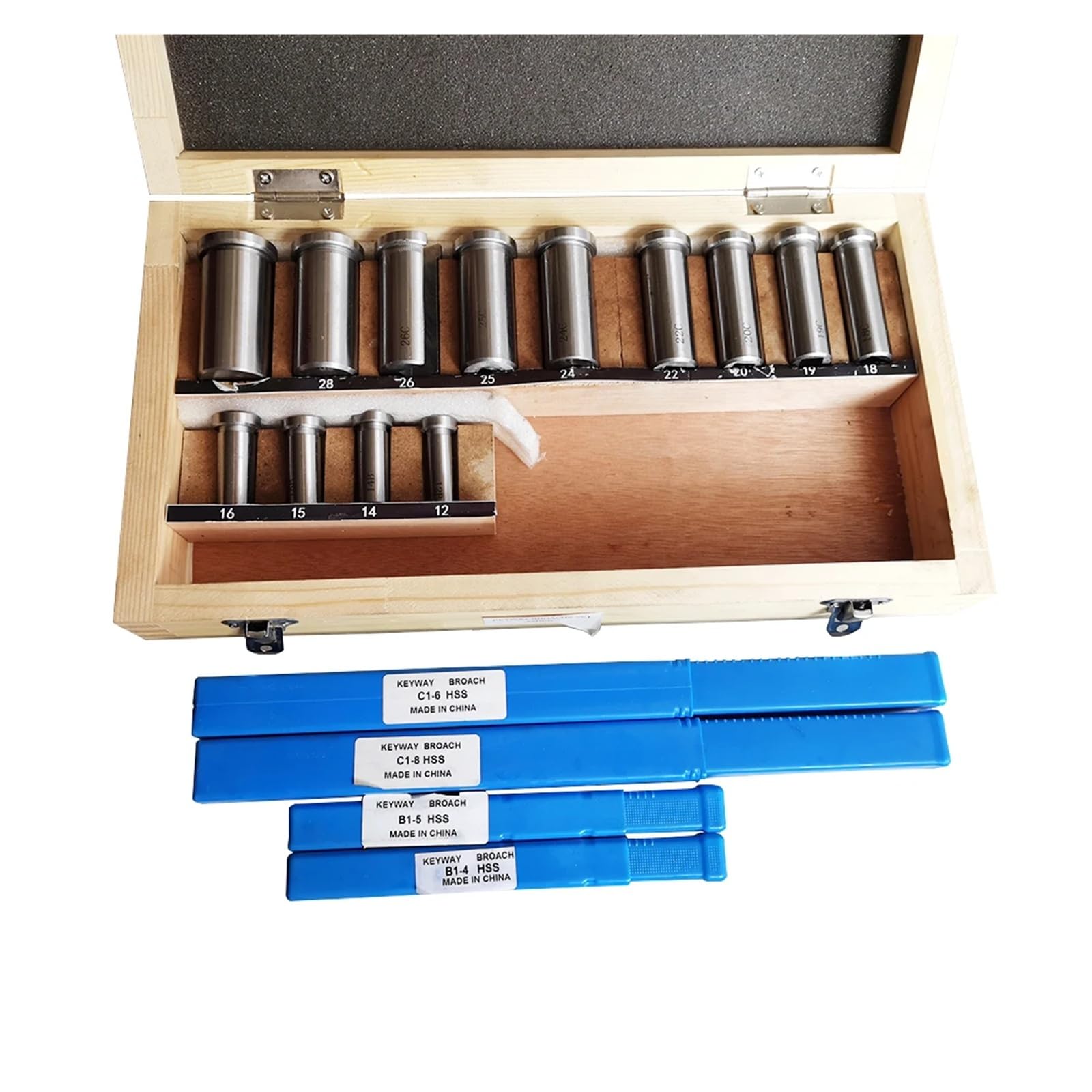 Juego de 22 piezas de brocas for chaveteros, juego de casquillos y arandelas de ajuste, sistema métrico 12-30, cuchilla for chaveteros for máquina CNC para metalurgia, torno