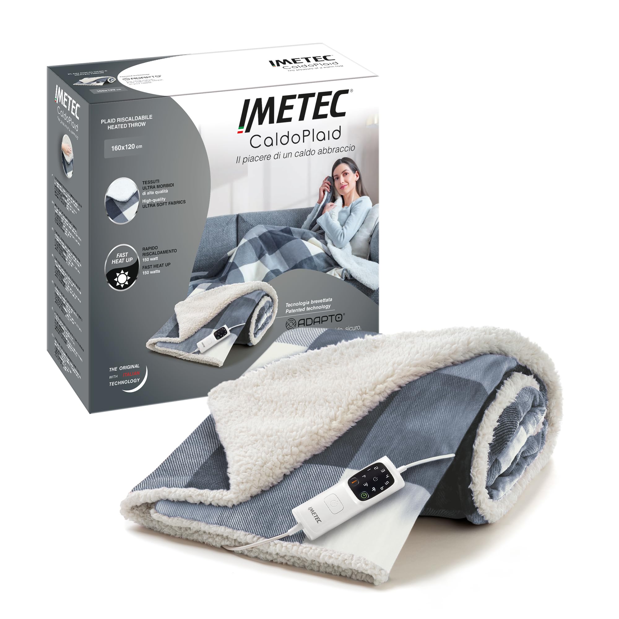 Imetec PLAID  CALDOPLAID TARTAN GREY