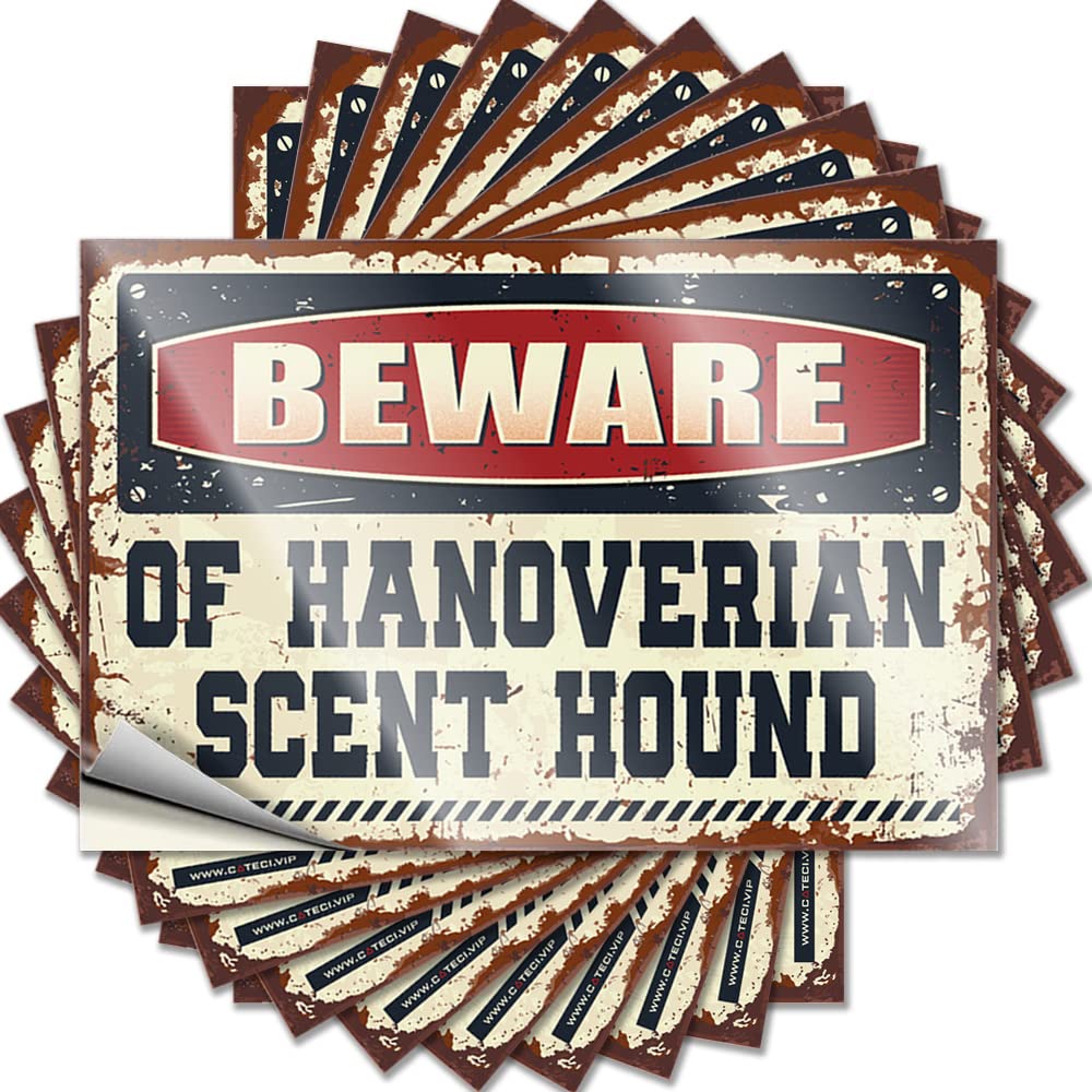 Fzfn Colour Saying Outside Fall Decor Peel And Stick - Beware Of Hanoverian Scent Hound Case Accent Waterproof Vinyl For Man(8X12cm)