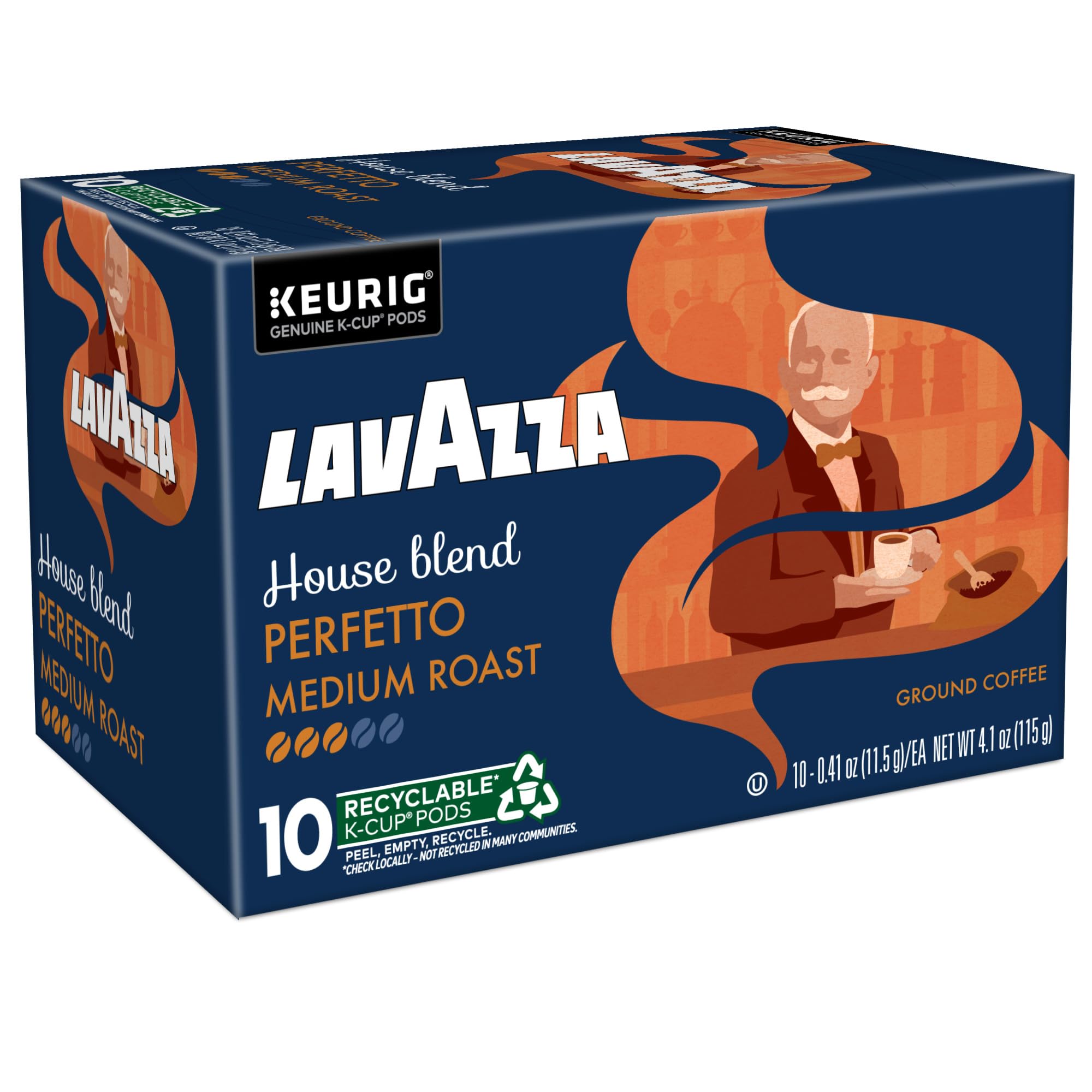 Lavazza Perfetto - Cápsulas K-Cup de café de una sola porción para Keurig Brewer Perfetto, tostado oscuro y aterciopelado, cajas de 10 unidades (paquete de 6) de cuerpo completo con sabor audaz y
