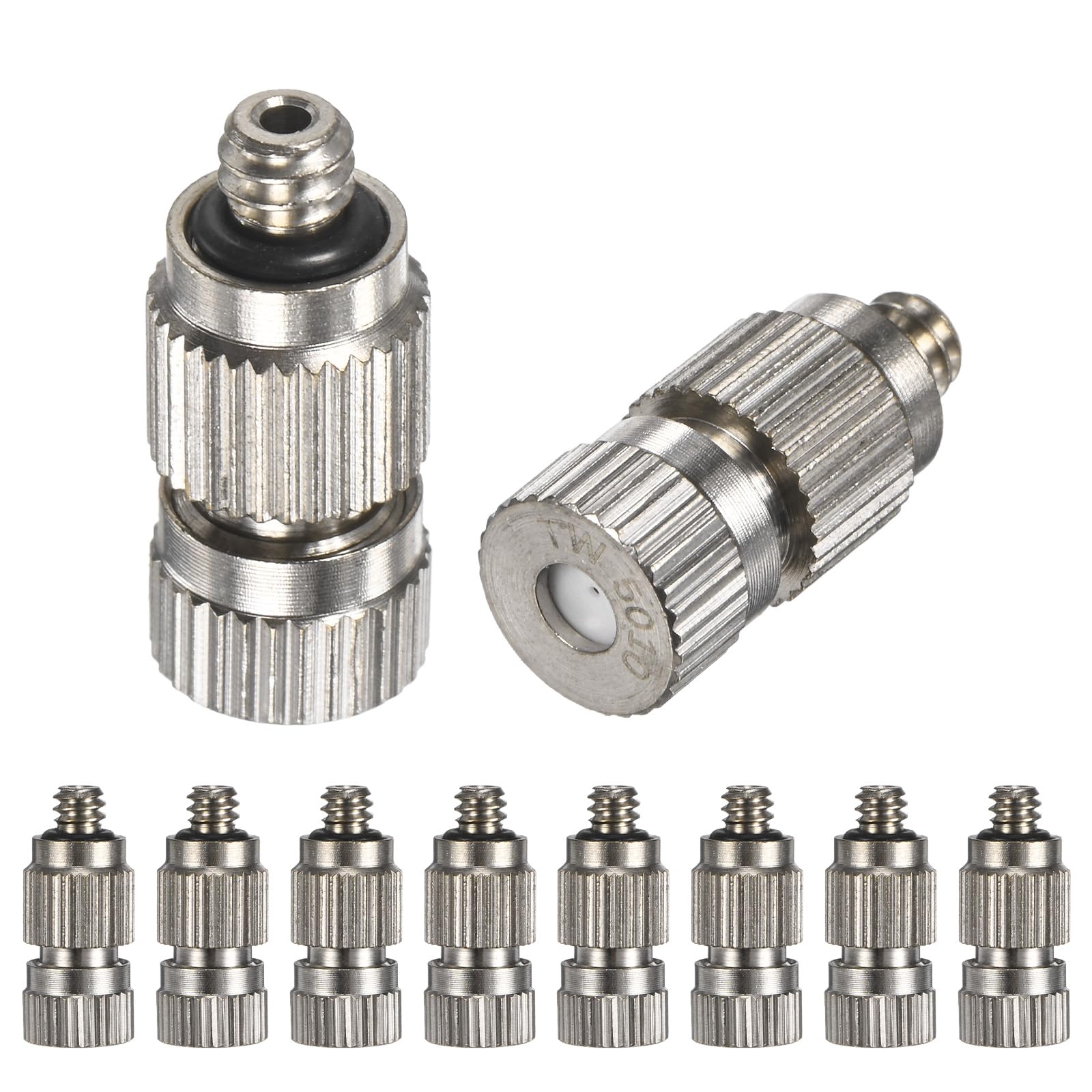 10er-Pack Messing-Sprühdüsen, 0,5 mm Öffnungsdurchmesser. Sprühdüsen aus Messing, Hochdruck-Sprühdüsenkopf für Außenkühlsysteme/Gewächshäuser/Landschaftsbau [3/16" Gewinde]