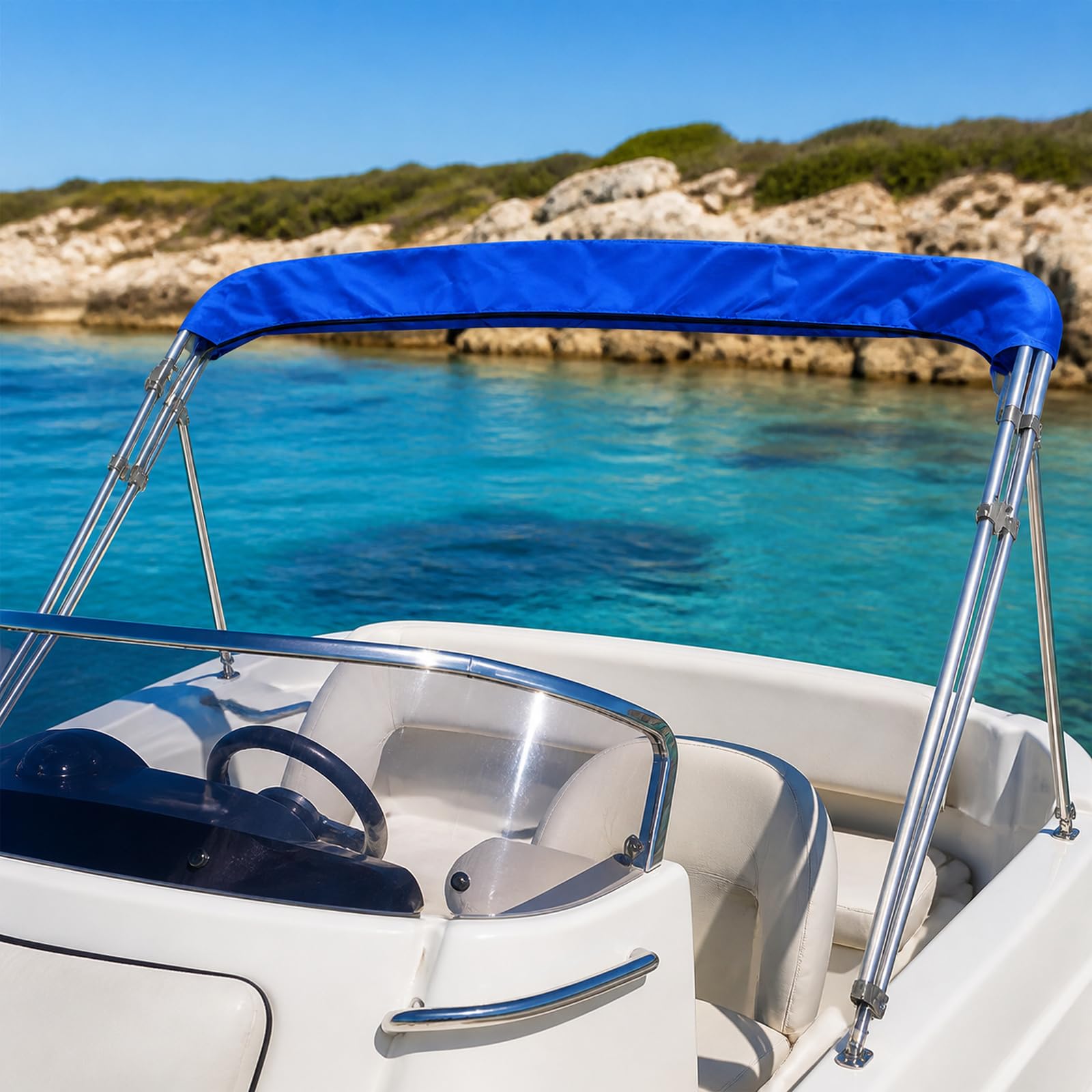Tendalino per Barca,Copertura di Ricambio per Bimini Top,Copri Tendalino Barca,Estensione Tendalino Barca,Impermeabile,Resistenza allo Strappo,per Yachts,Motoscafi E Barche da Pesca