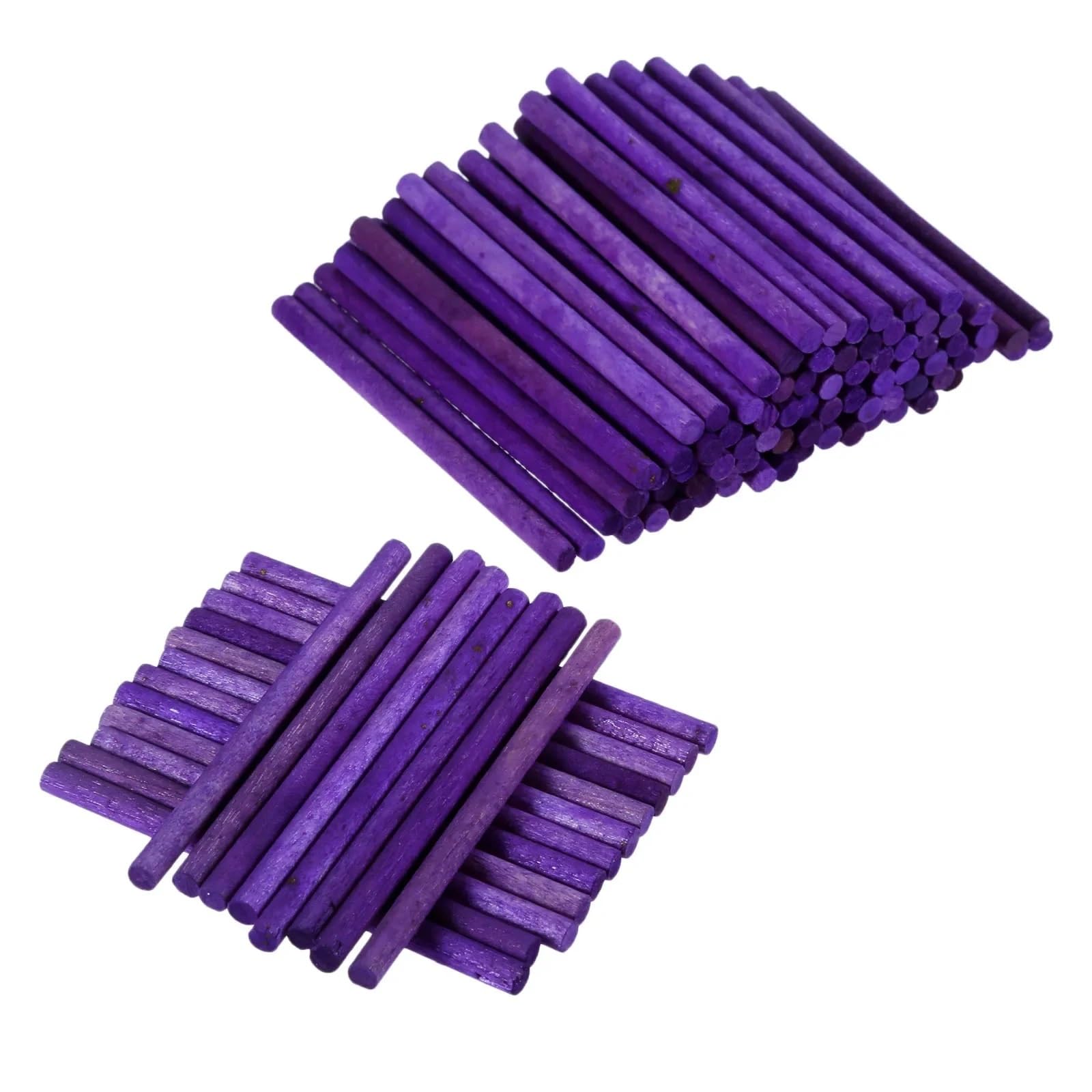Hjtrtdf Purple Wooden Sticks， Wooden Counting Sticks Multicolor 68X4mm Pack Of 200 For Math Art Toy Building(Purple)