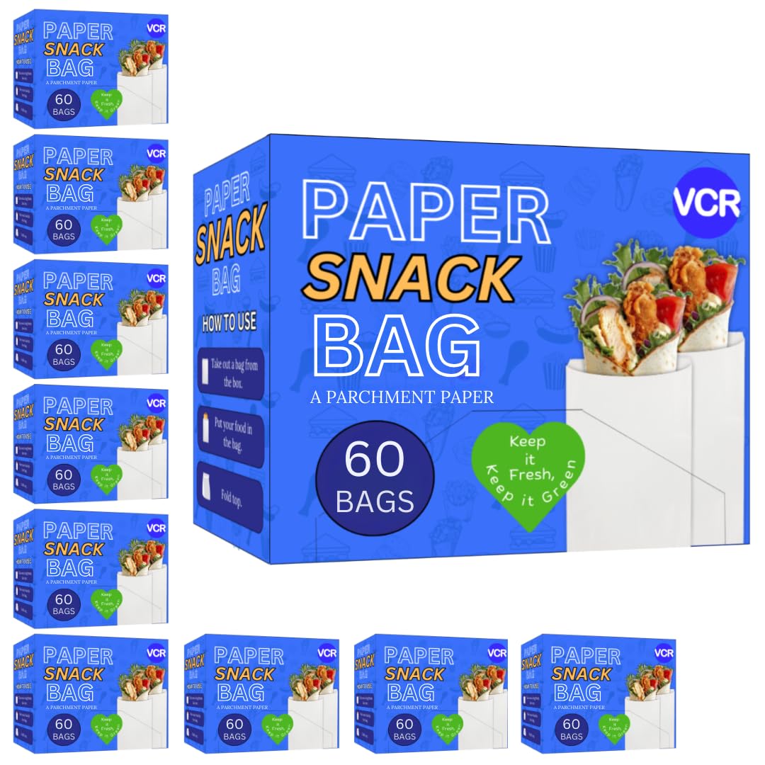 VCR Paper Snack Bags - 120 Pack for Baking & Storage -10