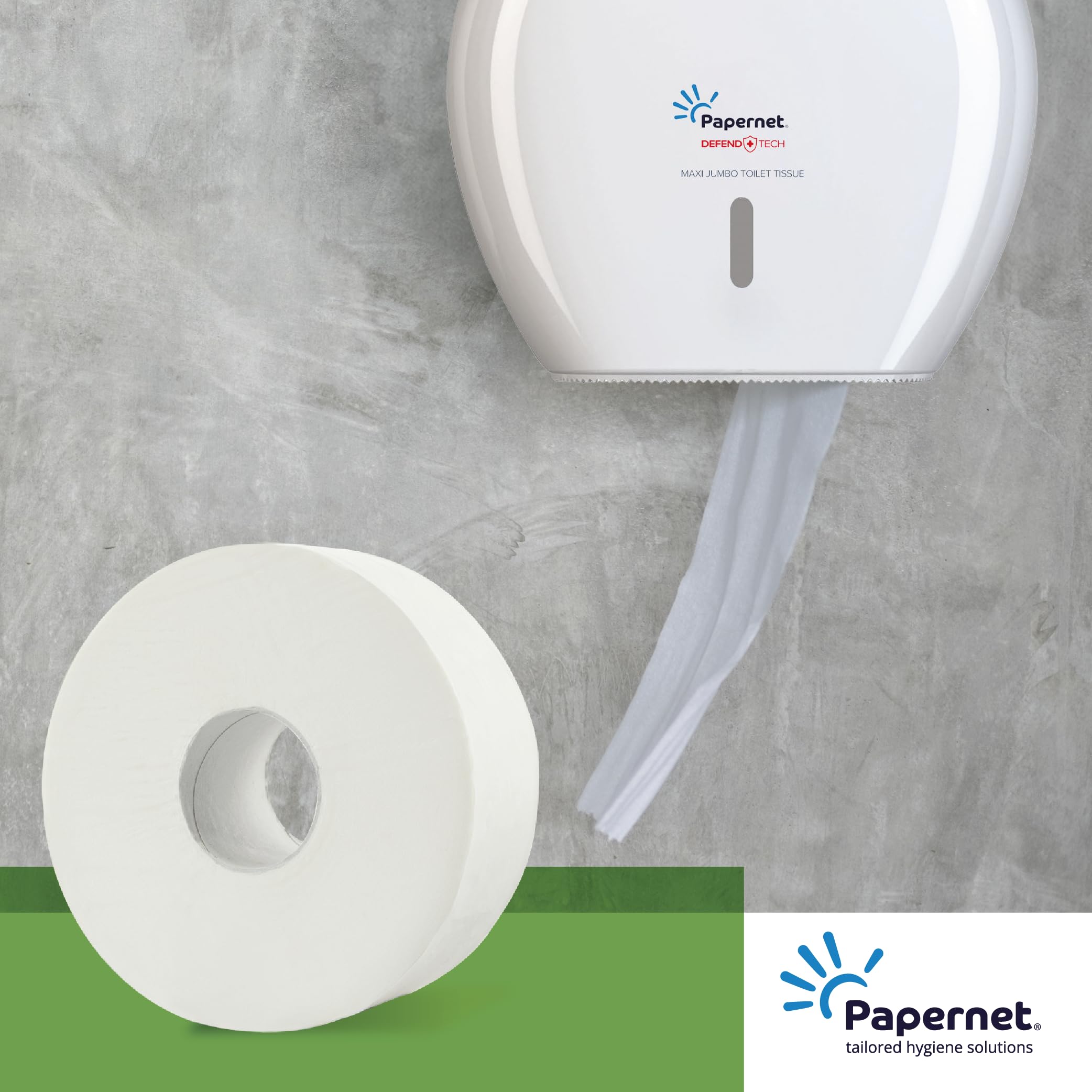 Papernet Simplify – Papel higiénico Maxi Jumbo Carbon Neutral 420293, 6 Maxi rollos de papel de celulosa pura de 300 m cada uno, 2 capas, 7.830 Servicios de 8,6 x 23 cm