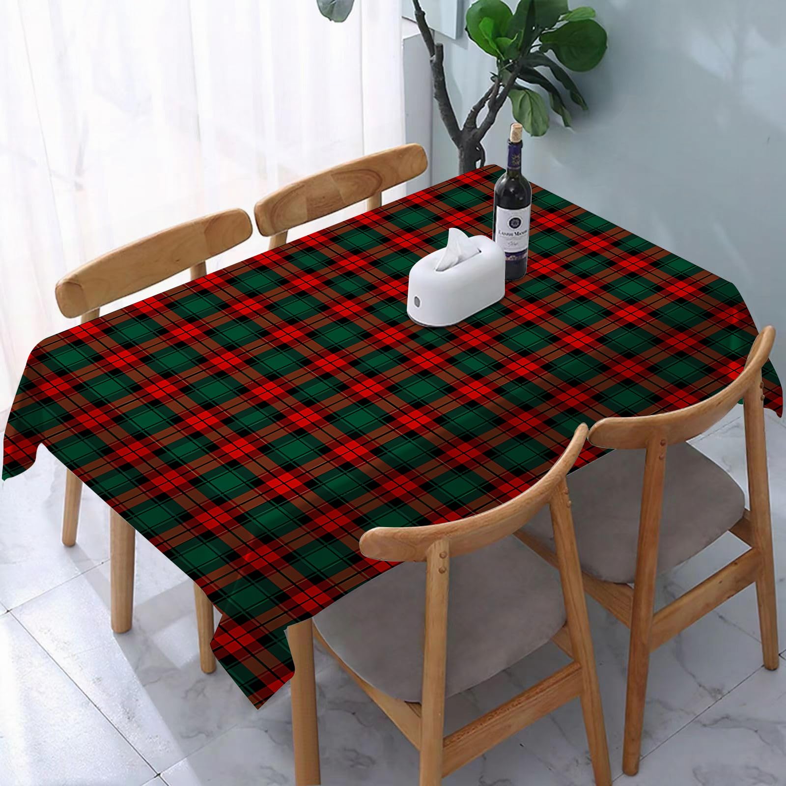 Yoiue Tartan Traditional Checkered British Fabric - A4 Tablecloth,Table Cloth For Rectangle,Tartan Traditional Checkered British Fabric Seamless Pattern,Wrinkle Resistant Decorative Table Cover For Kitchen Dining Parties Picnic 54 X 72 In
