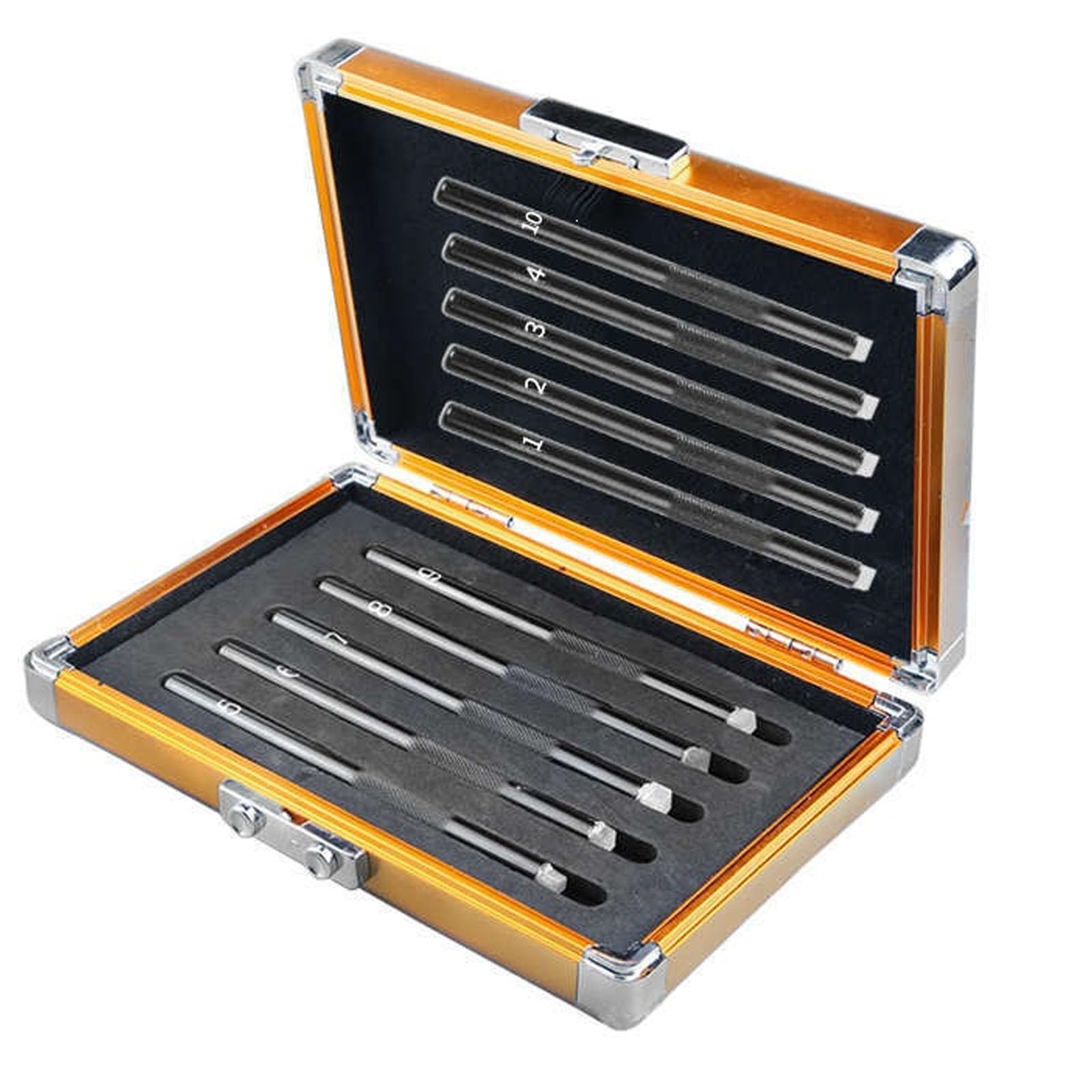 VILA SMO Mohs Hardness Test Kit, Tester Hardness Test Pen With Storage Bag, Mohs Hardness Picks 5 Pack, 3-7/4-8/5-9 Scratch, For Industrial Mineral Identification And Testing 3-7