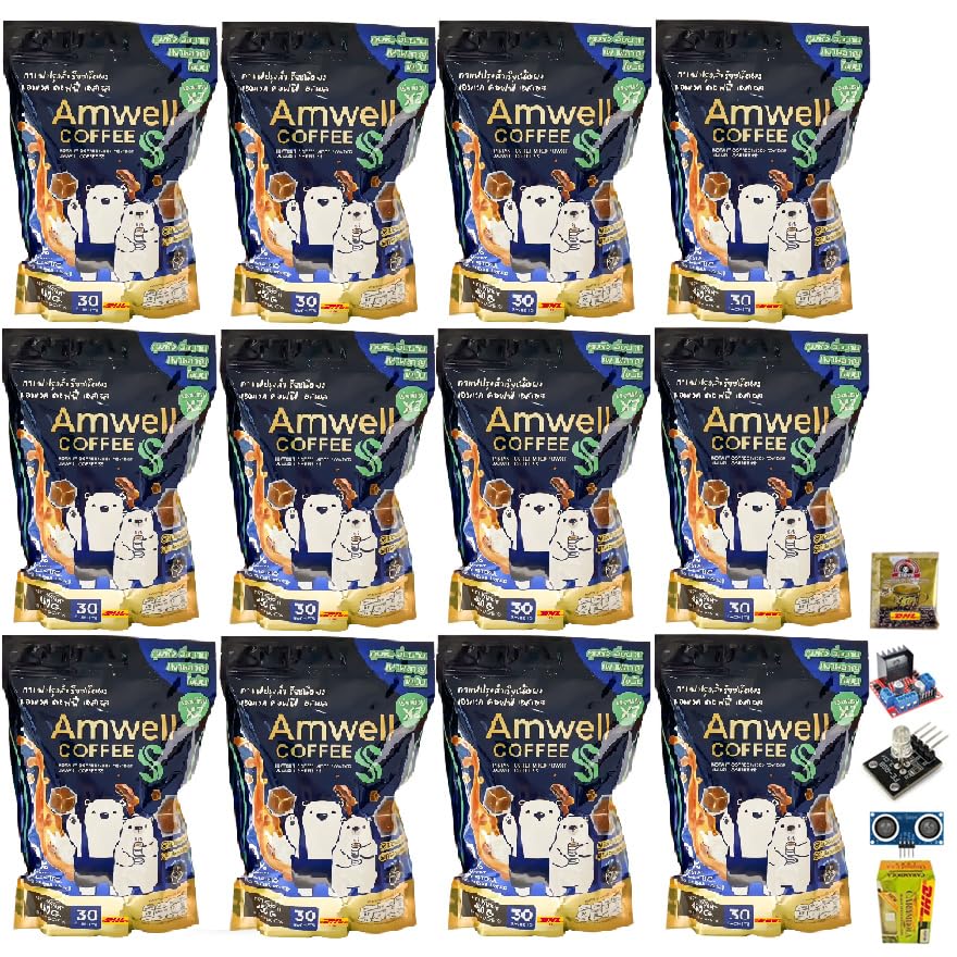 AmwellCoffee S Robusta Arabica Roasted Instant Coffee Rich Flavor Delicious Fruit Snack 30 Sachets/Pack (450g) Set 12 By Beautygoodshop [Get Free For You Beauty Gifts] image 3