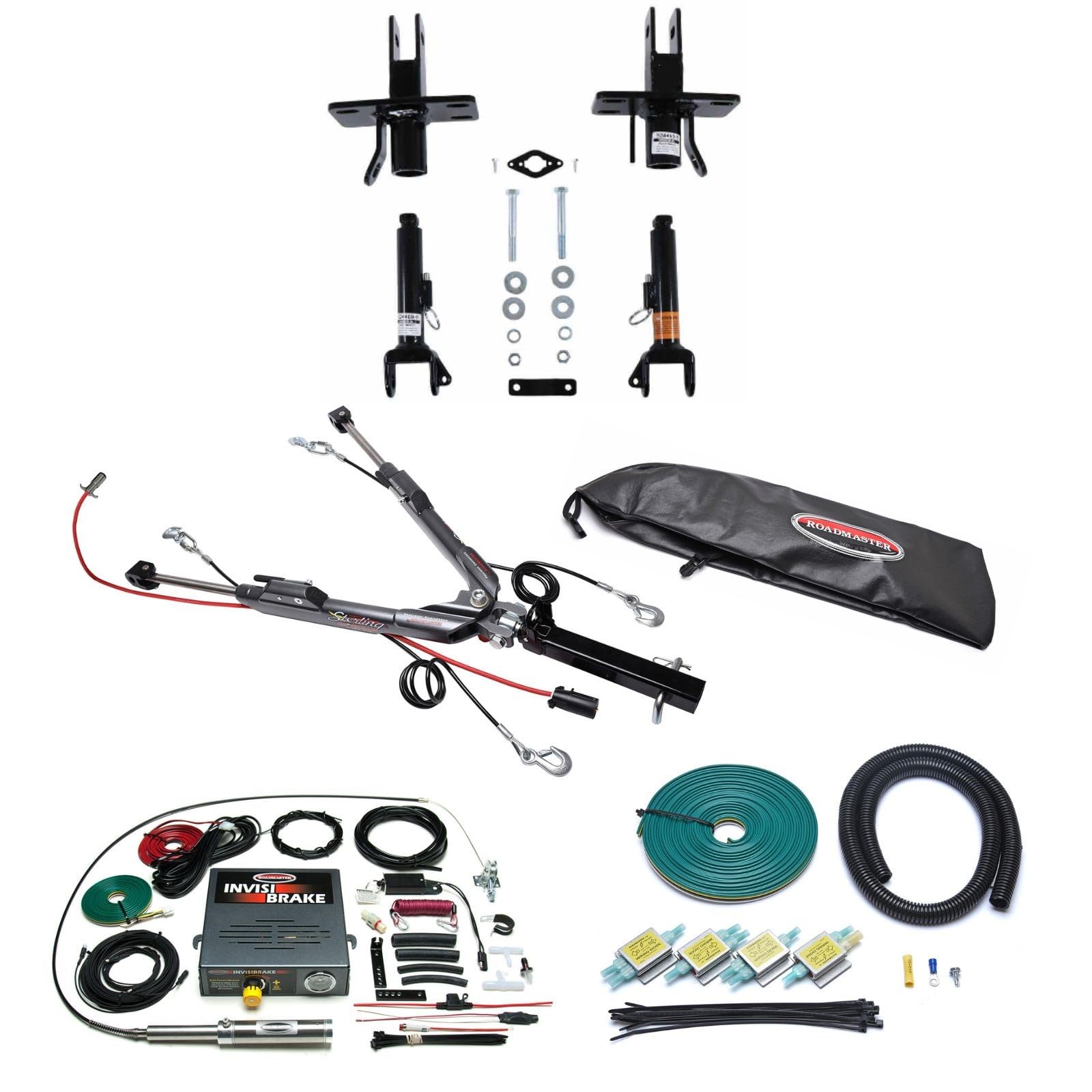 TrendsAuto Roadmaster Sterling All-Terrain Tow Bar and Baseplate Combo with Economy Wiring Kit & Invisibrake Braking System fits 2021 2024 Bronco with Metal Bumper | Includes TrendsAuto Decal